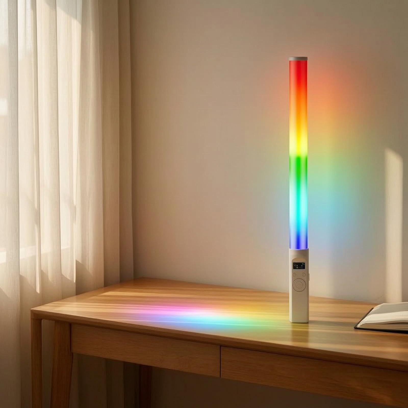 Luz RGB Portátil con Inalámbrico para Iluminación Creativa Fotografía y Batería Recargable 2000mah Acuado para Uso en Interiores y Exteriores, Actualizado con Soporte De Escritorio