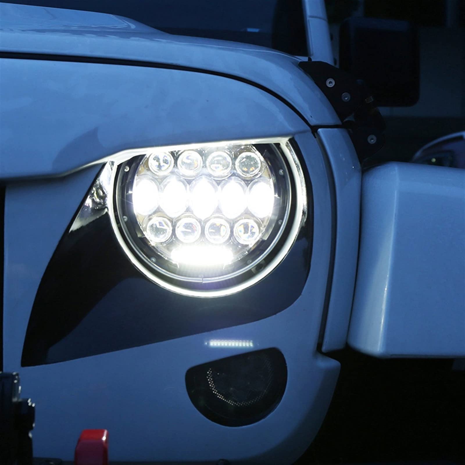 Autokoplamp Montageauto Auto Koplampen Montage Voor Suzuki Voor Samurai SJ410 7 Inch LED Ronde Koplampen DRL Hi Lo Beam Koplamp Offroad Koplampstraal (Kleur : 4