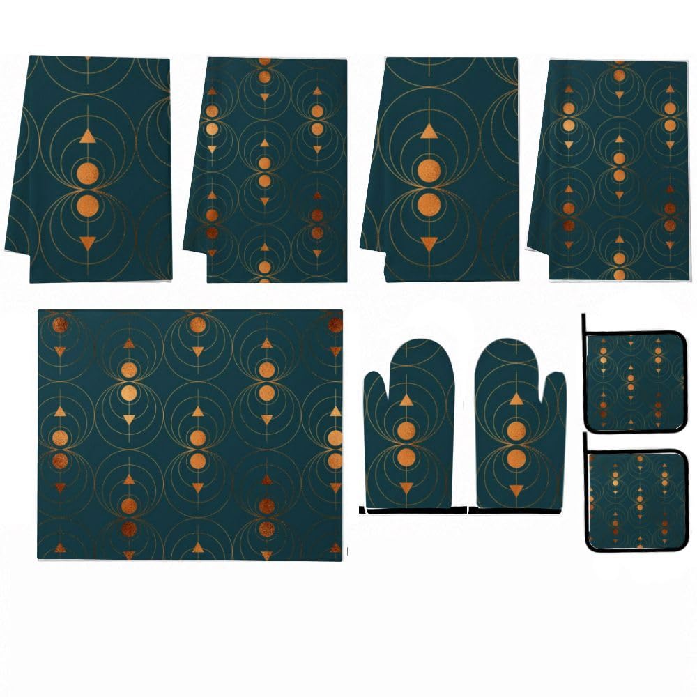 9PCS Rame Geometrico Wallpaper1 Cucina Decor e Accessori Set