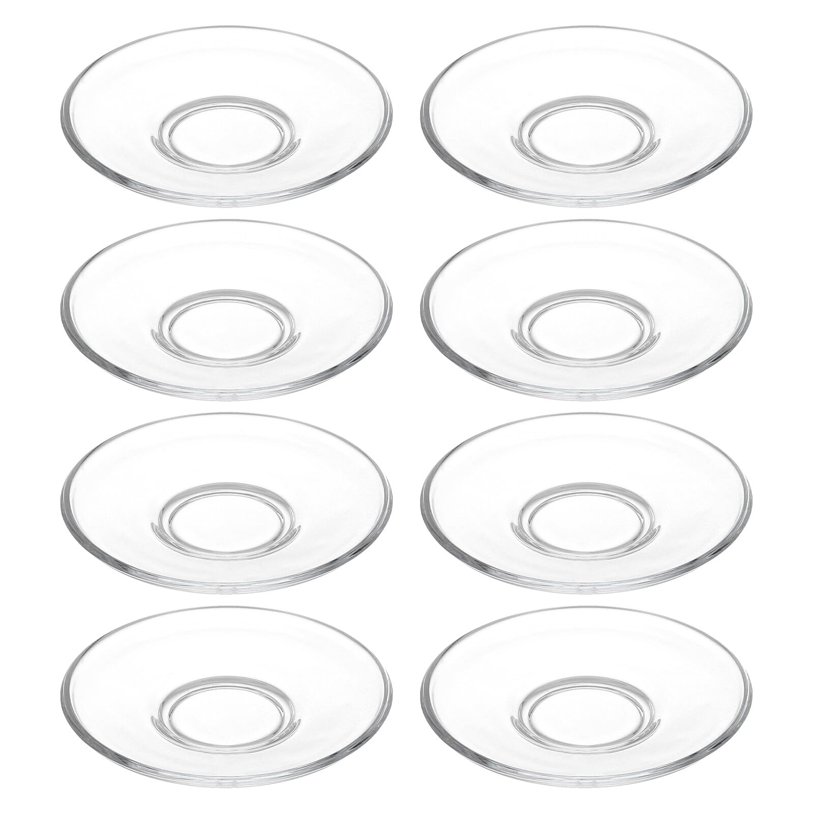 CLISPEED 8 Stück Transparente Glasuntertassen 9X9cm Runde Teeteller und Kaffeetassenuntersetzer aus Klarem Glas Vielseitig für Tee Snacks und Partys