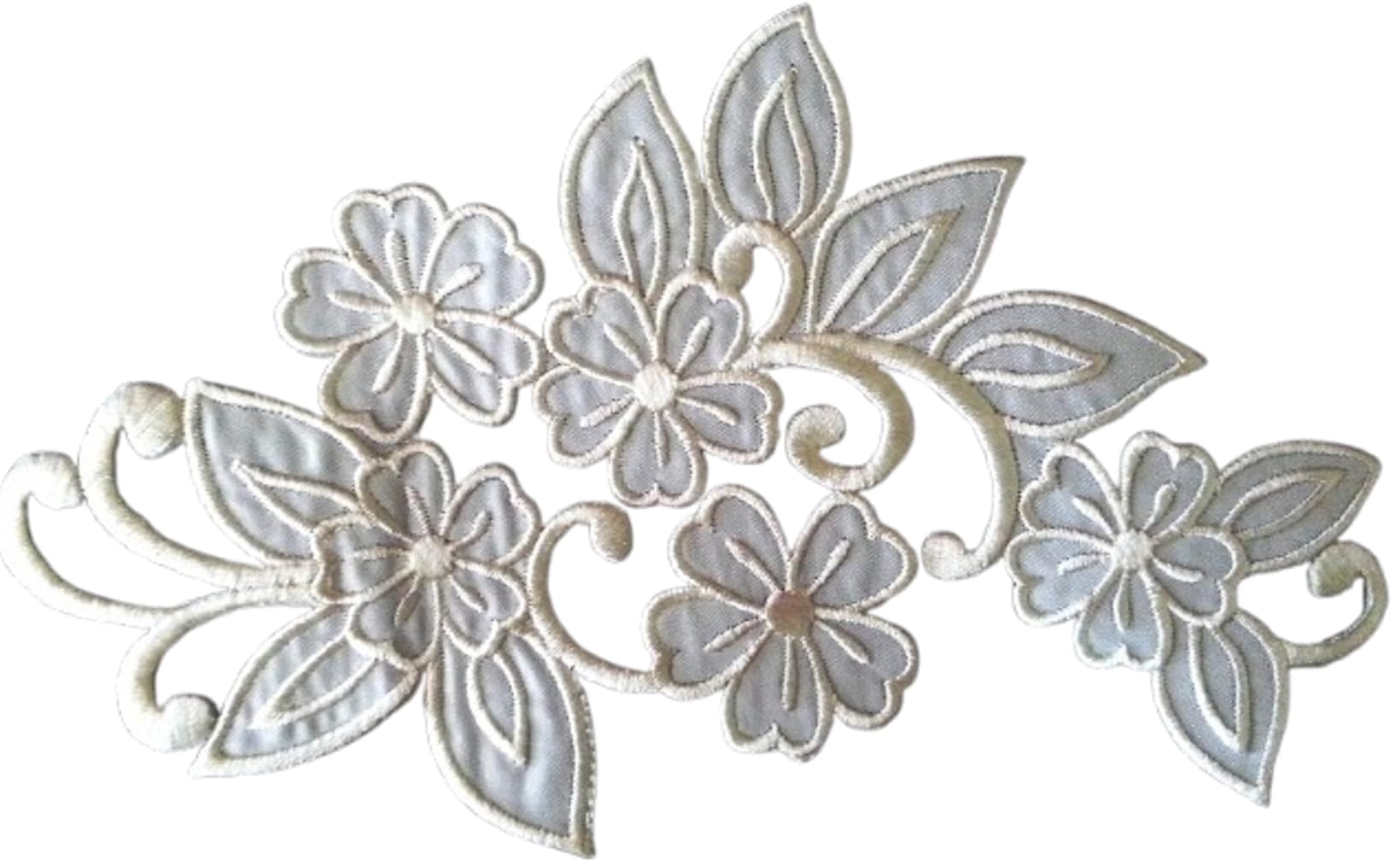 Toppe Termoadesive Ricamate Genziana Fiore - 5,5x3 Cm, Patch Decorativa Per Jeans, Borse, Cappelli