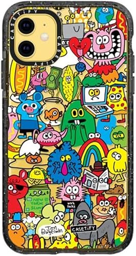 Vista 109 de CASETiFY Funda Impact para iPhone 11 - Moon Camping - Negro transparente