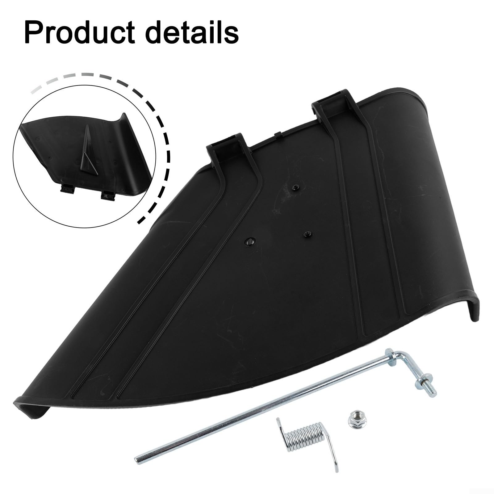 Kit deflector y canal, 2 piezas con hardware, cubierta de descarga lateral para modelos de cortacésped de 42 pulgadas, construcción de plástico, dispersión suave de césped, mantenimiento de jardín