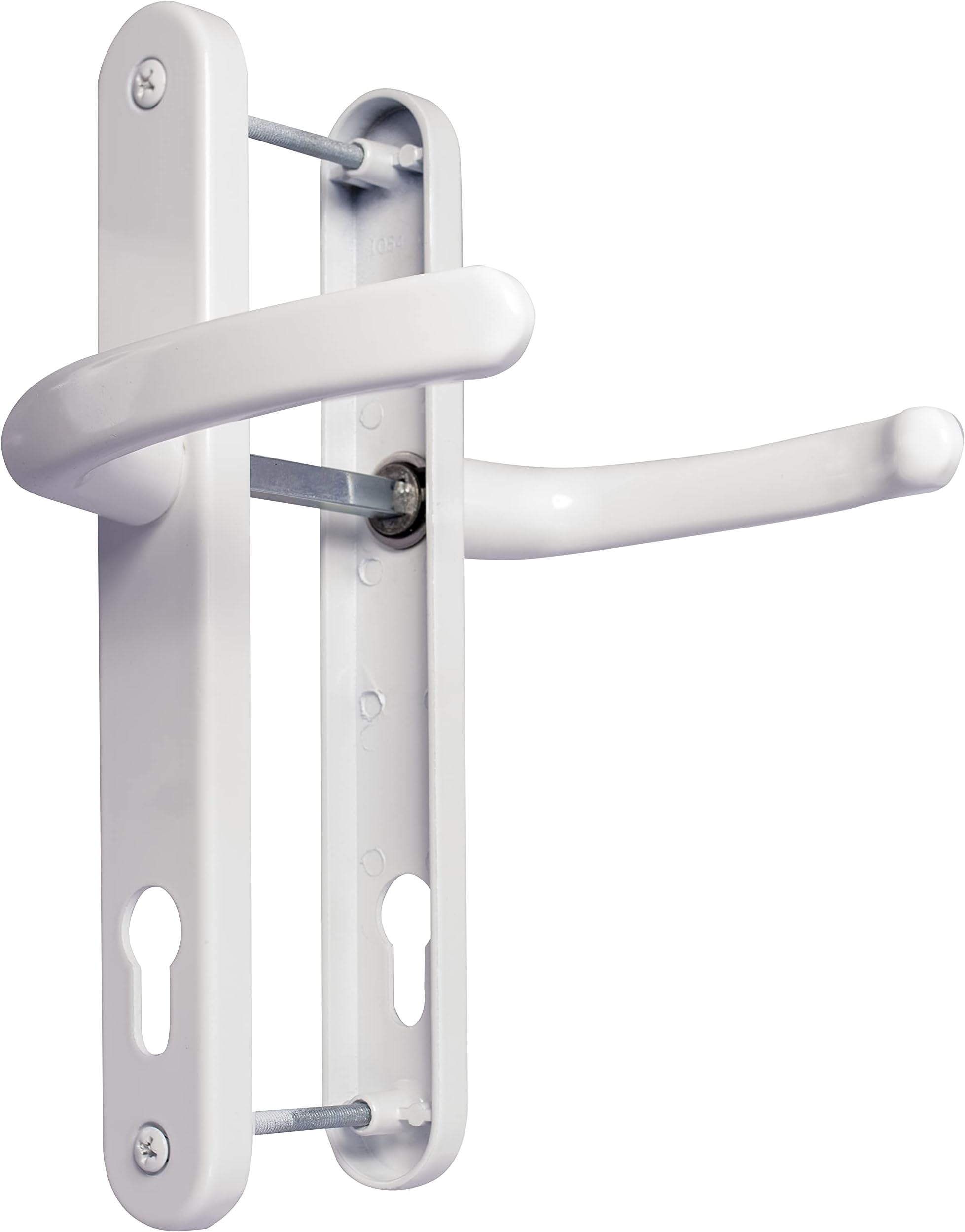 UPVC Door Handles White Lever/Lever 92mm PZ (Centres) 210mm Screw to Screw Backplate 242mm X 34mm