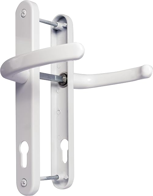 UPVC Door HandlesWhiteLever/Lever92mm PZ (Centres)210mm Screw to ScrewBackplate 242mm X 34mmUPVC Door HandleExternal Door HandleWhite Replacement UPVC Door Handles, White,black (21592WH)