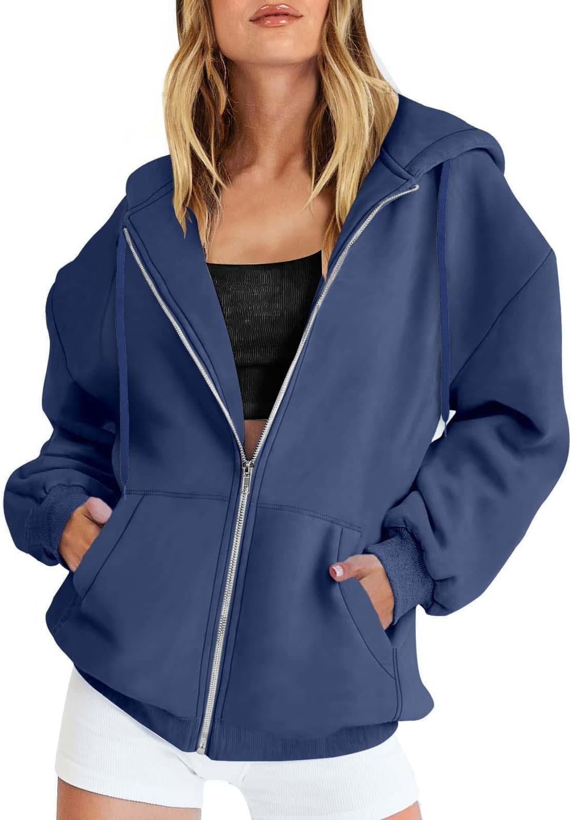 GenericWomens Zip Up Hoodies Long Sleeve Sweatshirts Fall Outfits Oversized Sweaters Casual Fashion Y2K Jackets