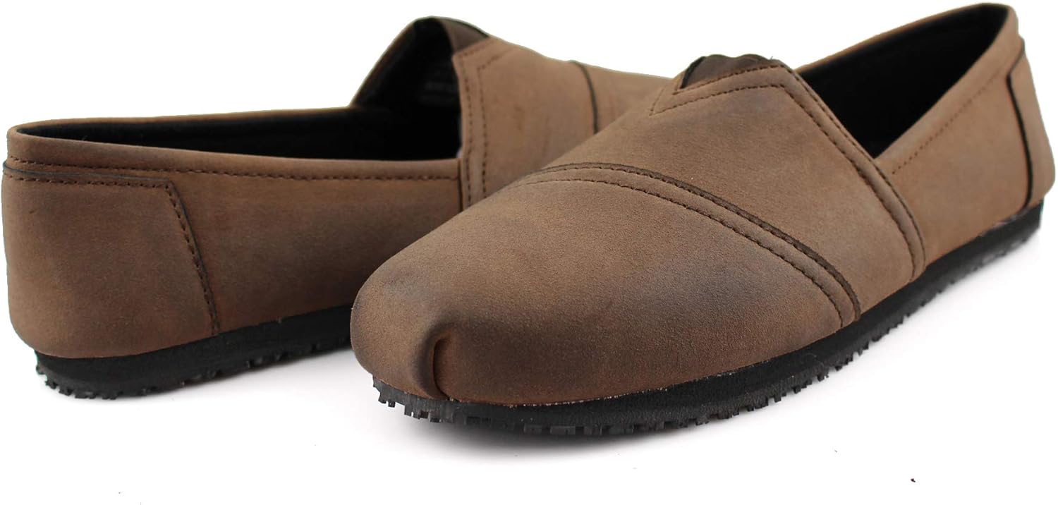 Laforst Women's Slip and Oil Resistant Non Slip Work Shoes Jess PU Slip-On Flat