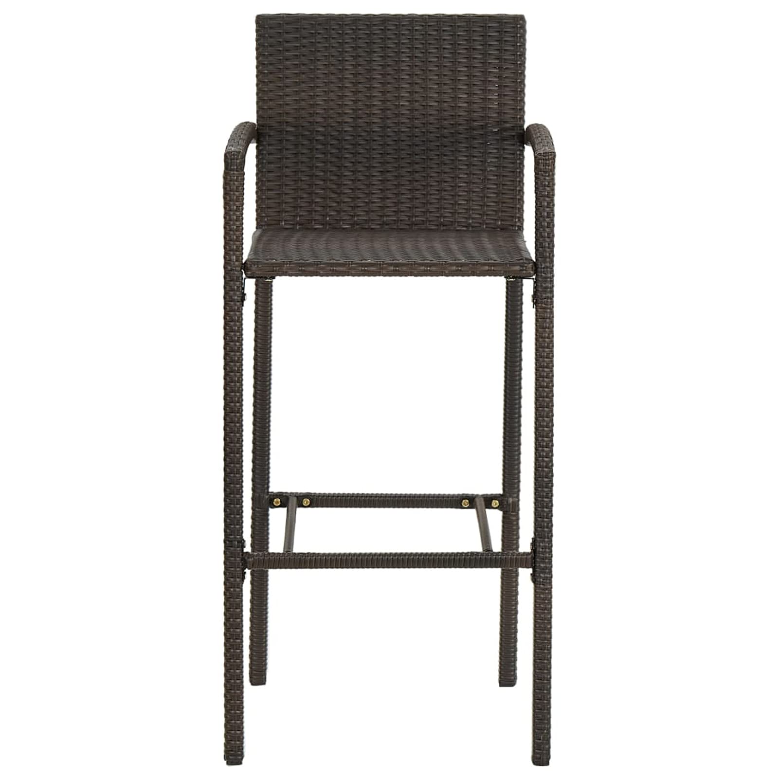 Homgoday Taburetes de bar, 4 unidades, marrones, de poliratán, silla de oficina, silla de escritorio, para salón o dormitorio