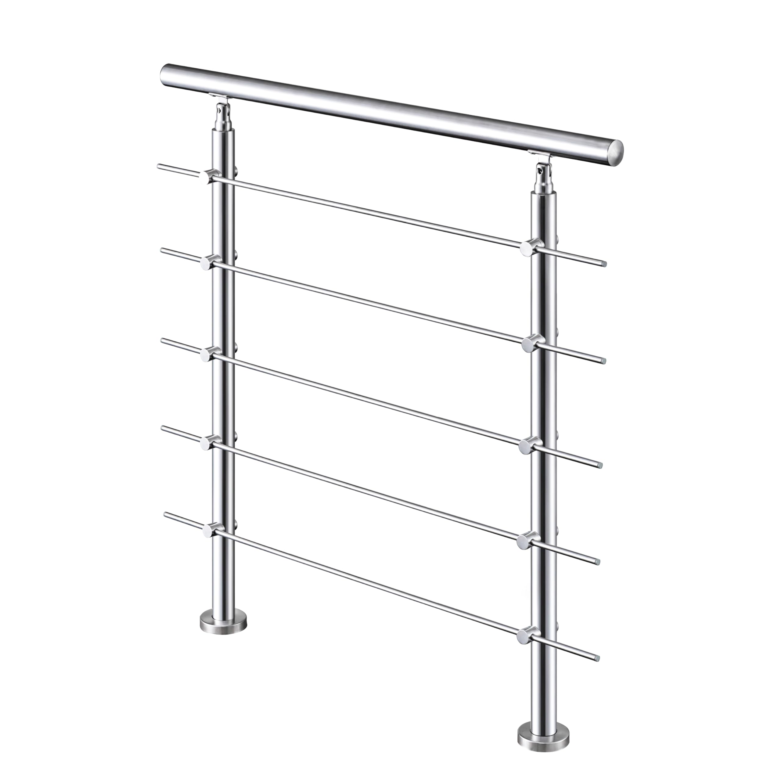 SKYBATHROOM 100x106cmStainless Steel Stair Handrails,Handrail for Steps,Banister,Balustrade Diameter: ∅42.4 mm