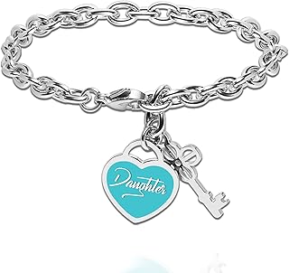 Personalized Heart Pendant Bracelets Gifts for Women Teen Girls Sister Mom Best Friend Adjustable