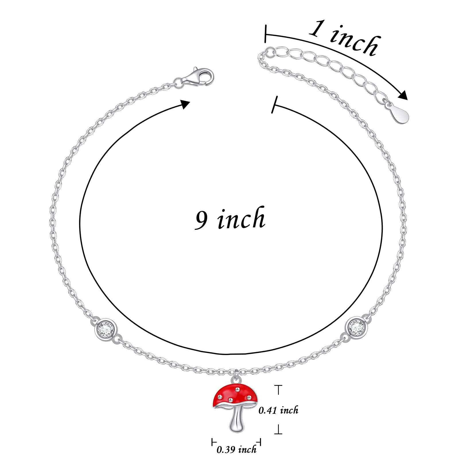 Tobilleras para mujer de plata de ley S925 ajustable, pulsera de tobillo para pie de playa, regalo de joyería, 100%, Circonita cúbica 6