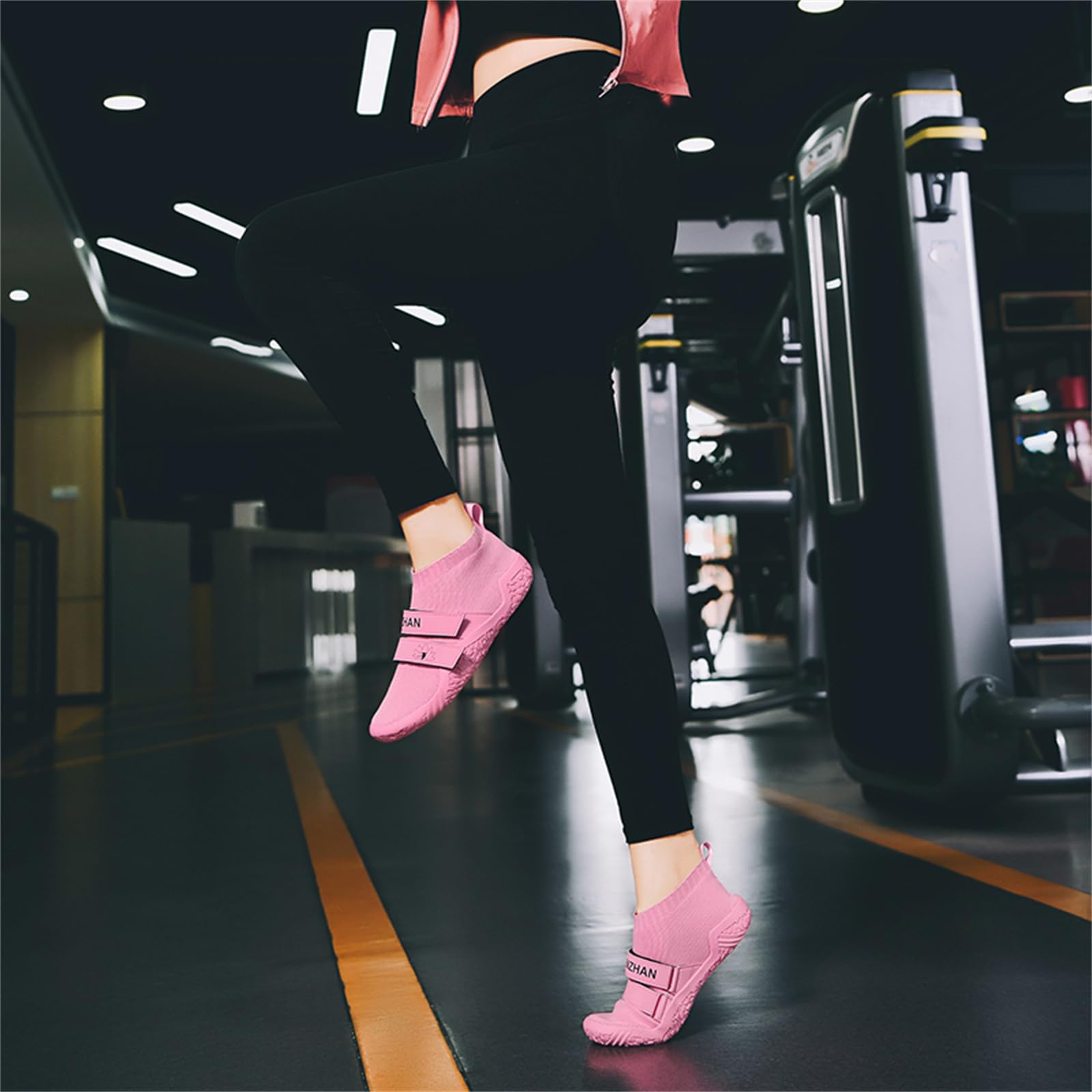 JiuQing Deadlift Chaussures Hommes Femmes Pieds Nus Yoga Chaussette Chaussures Chaussures Fitness Cross-Trainer Sneaker pour Gym Squat