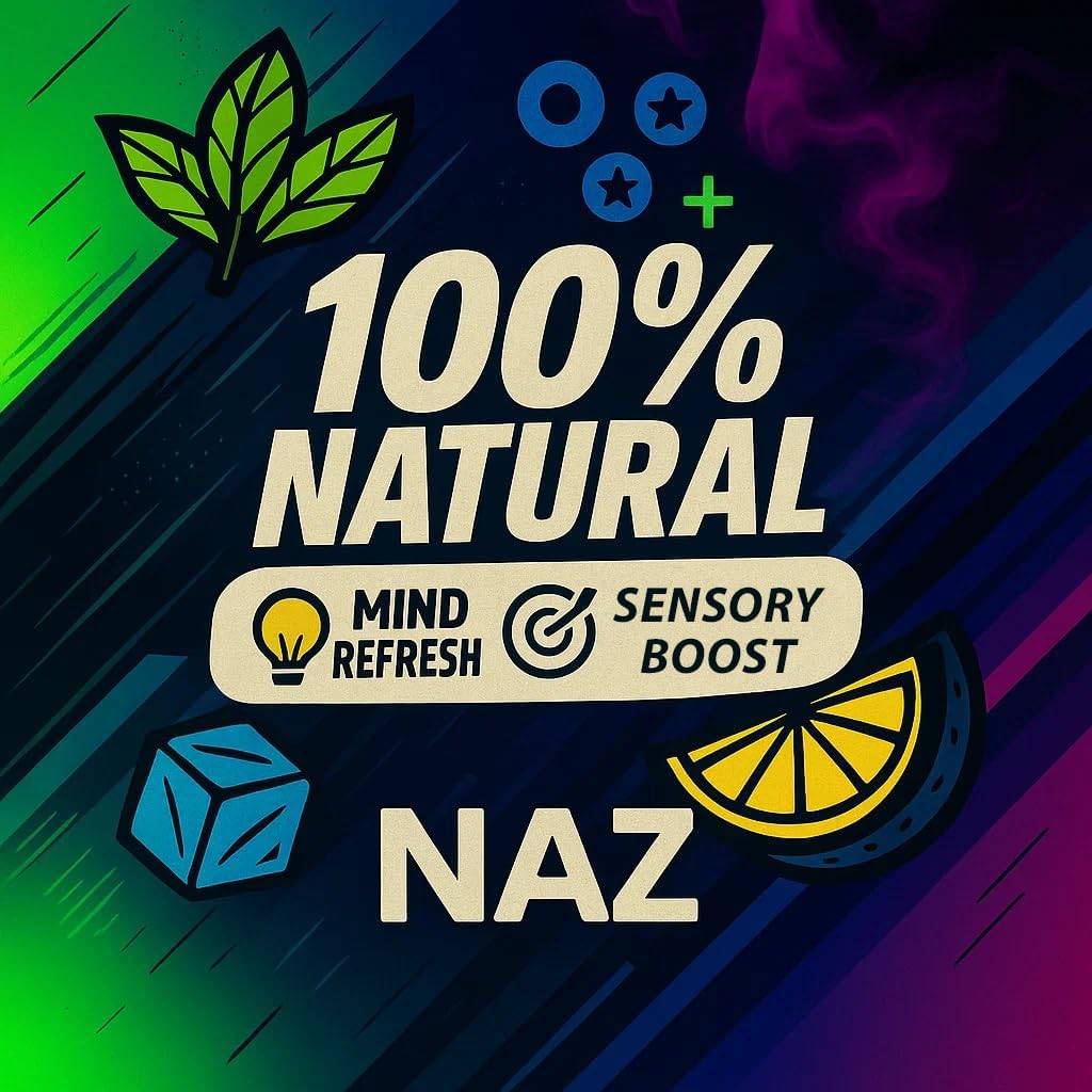Naz Menthol Herbal Nasal Stick - Spearmint, Camphor, Eucalyptus Extracts w/Vapor Electric Nasal Inhaler for Aromatherapy, ICY Refreshing & Instant Focus Herbal Diffuser Pen - 3Pak - Image 3