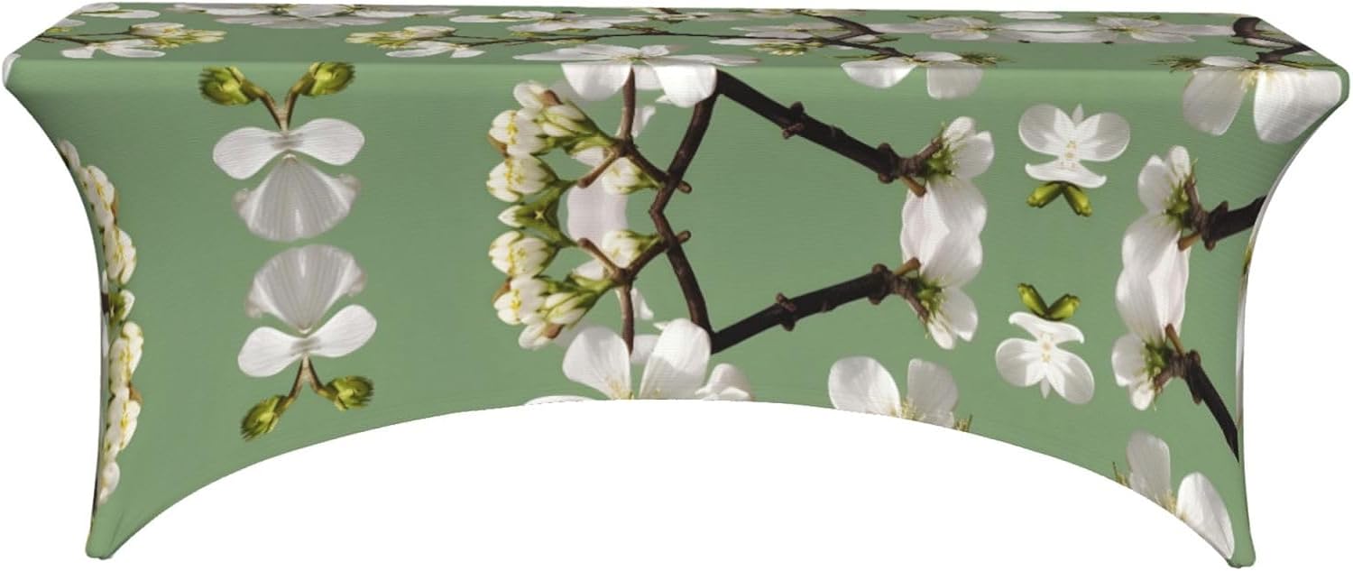 Dogwood Blossoms Print Table Cover Rectangular Tablecloth for 6-Foot Tables for Wedding Banquets Outdoor
