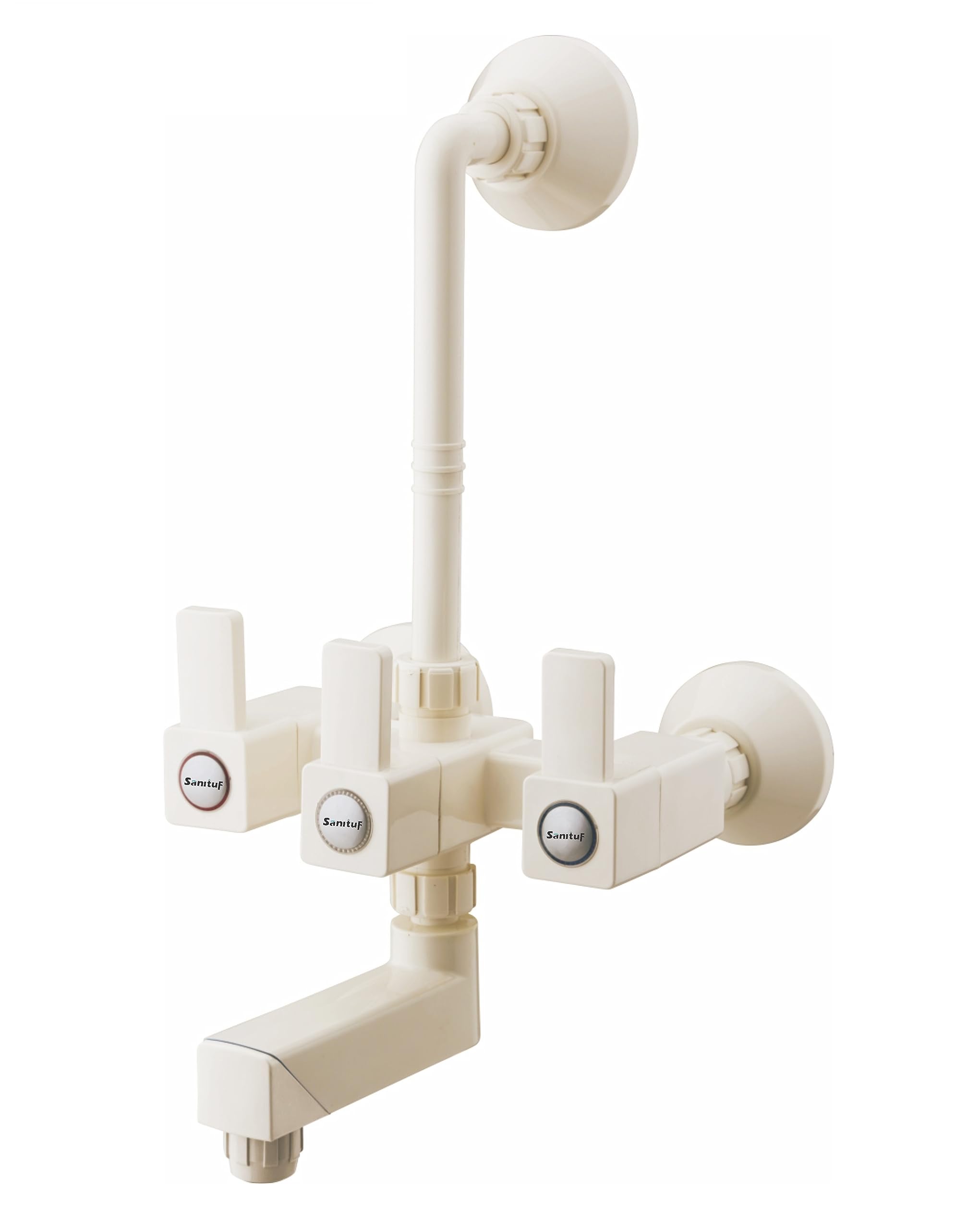 Sanituf SR-1221 Wall Mixer with L Bend || Hot & Cold Suitable Square Series Plastic Wall Mixer Faucet (Wall Mount Installation Type) (B0CCDMPLGT) Amazon Price History, Amazon Price Tracker