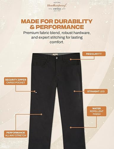Miniatura 2 de Weatherproof Vintage Pantalones casuales de senderismo para hombre, pantalones de trabajo ligeros y elásticos para hombre con bolsillo de carga