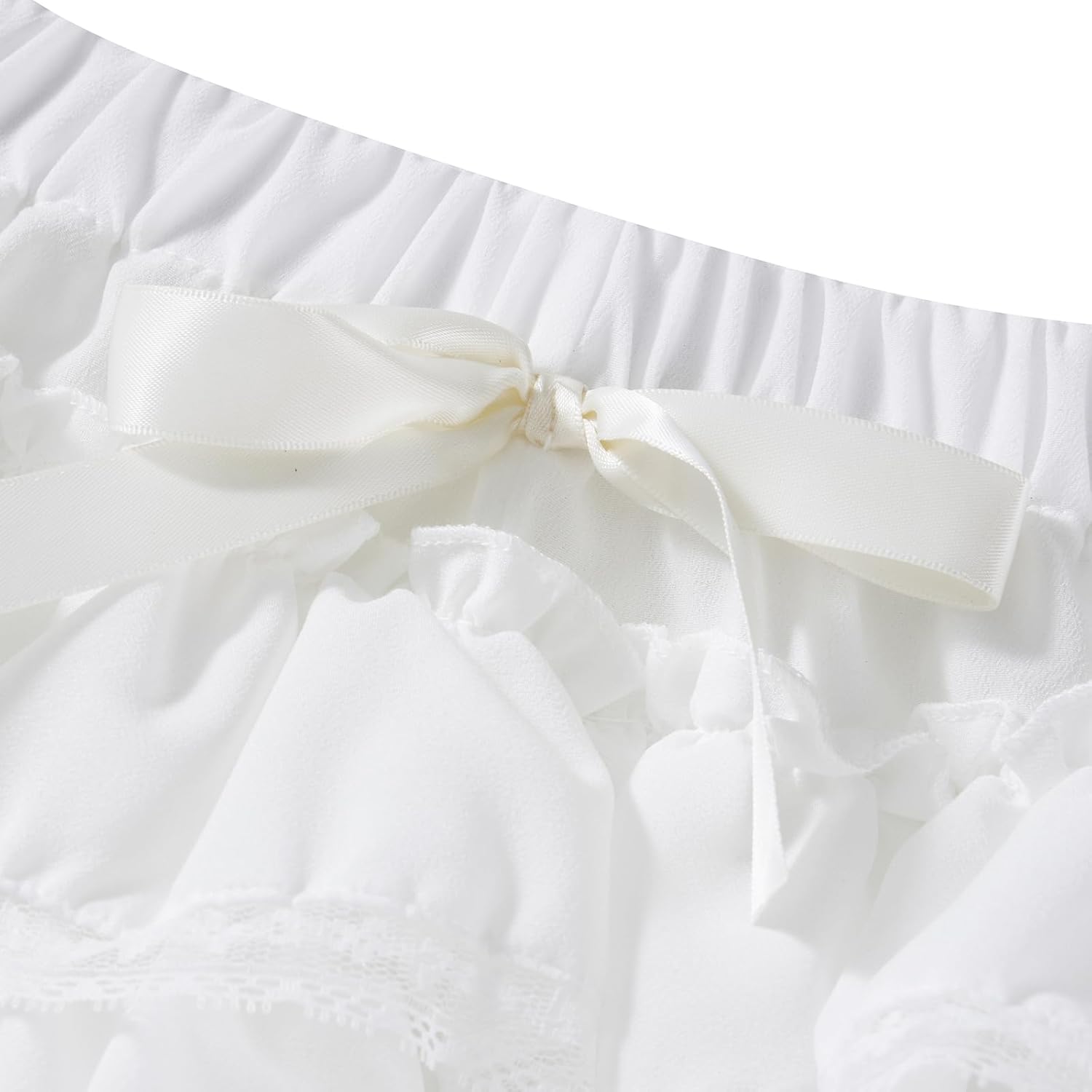 Womens Y2k Sweet Lace Layered Shorts Soft Ruffle Bloomers Elastic Waist Pumpkin Panties Bottoms - Image 7