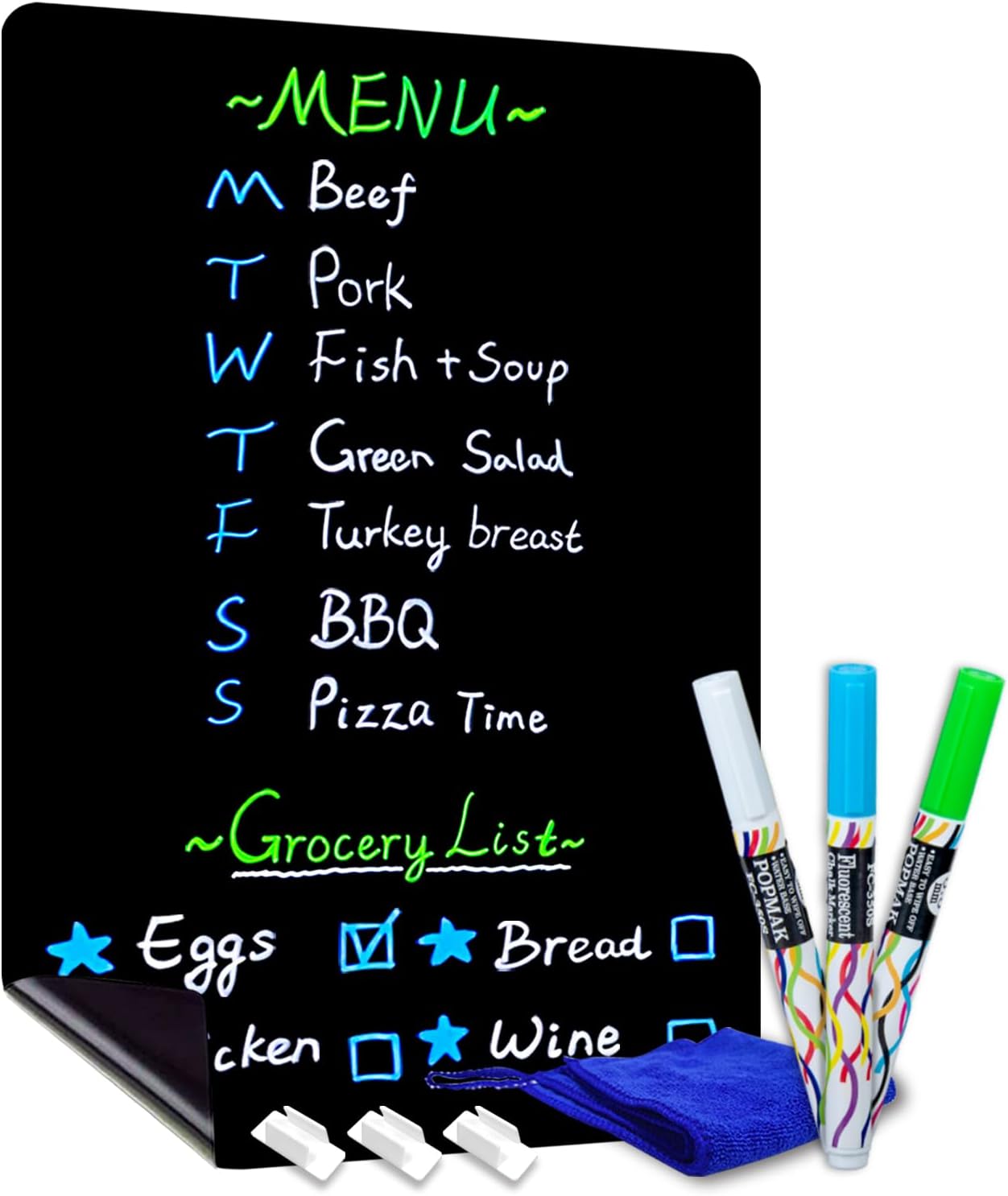 CUHIOY Blackboard for Fridge, Kitchen Chalkboard, 43x28cm