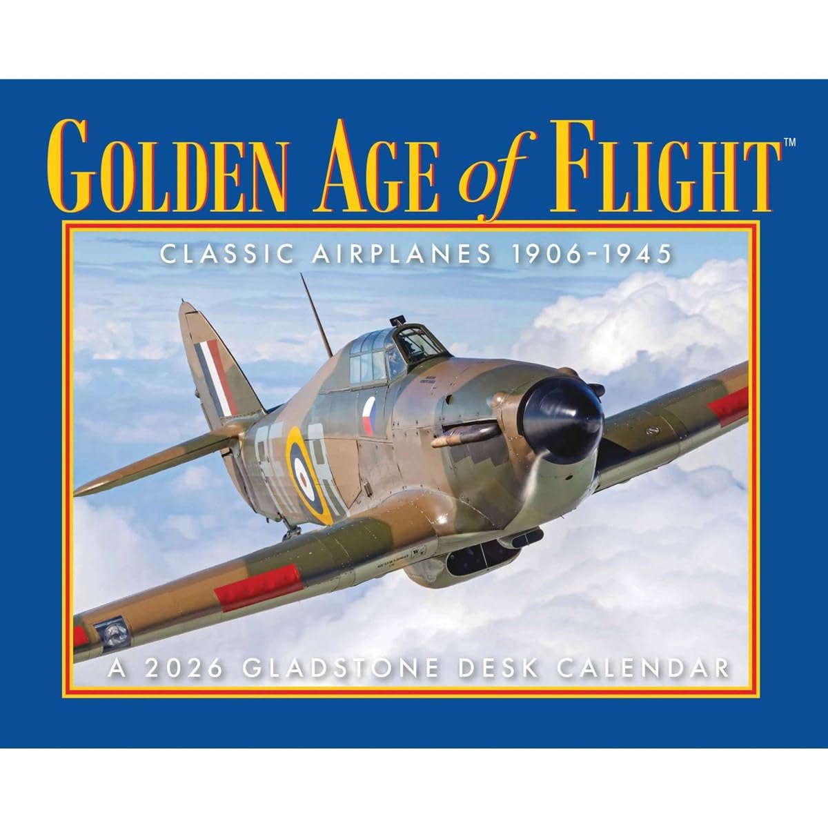 Calendrier 2026 Golden Age of Flight Gladstone Media idéal pour décorer un bureau vintage