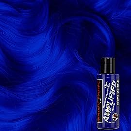 MANIC PANIC Rockabilly Blue Hair Dye - Amplified - Semi Permanent Strongest True Neutral Blue Hair Color For Dark or Light Hair - Vegan, PPD & Ammonia-Free (4oz)