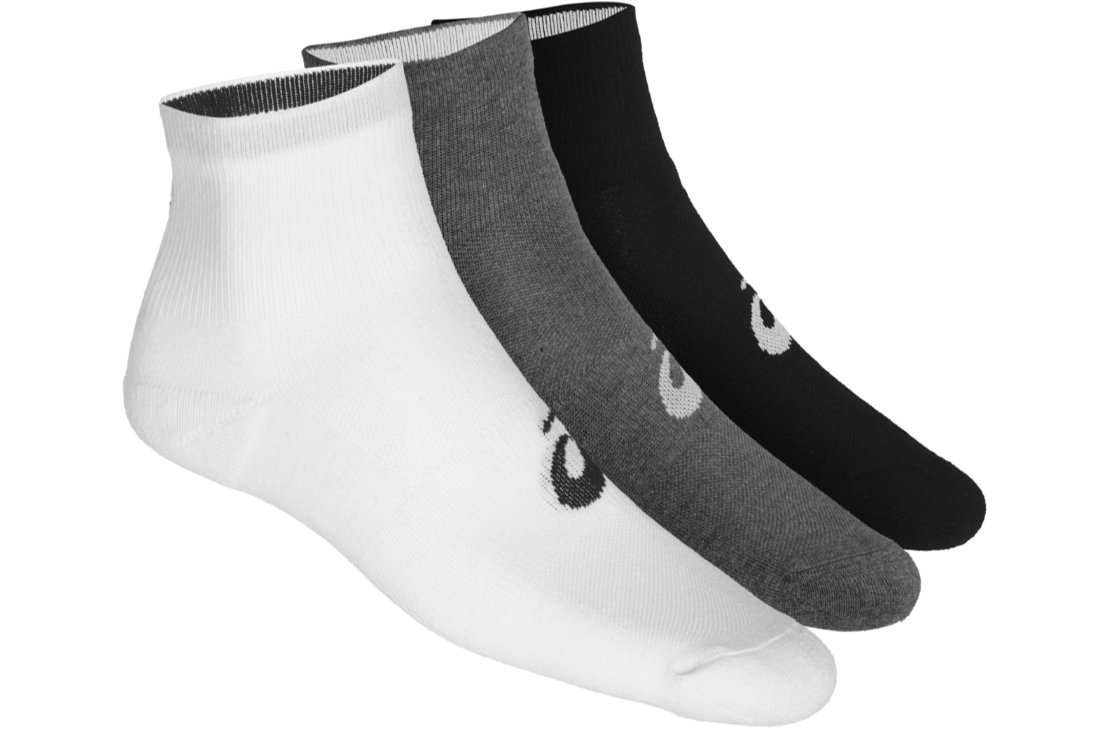 ASICS Unisex_Adult 3PPK Quarter Sock, Black (Black 155205-0701), S