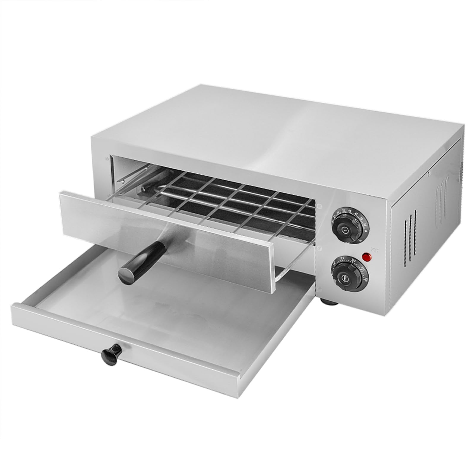 TAIMIKO Pizzaofen elektrisch,Mini Backofen 12‘’ große Professioneller Elektrischer Pizzaofen 1 Kammer Pizzabackofen Pizza Pizzastein & Regal Gastro Steinbackofen, Brot, Kuchen, Pasteten usw (12'')