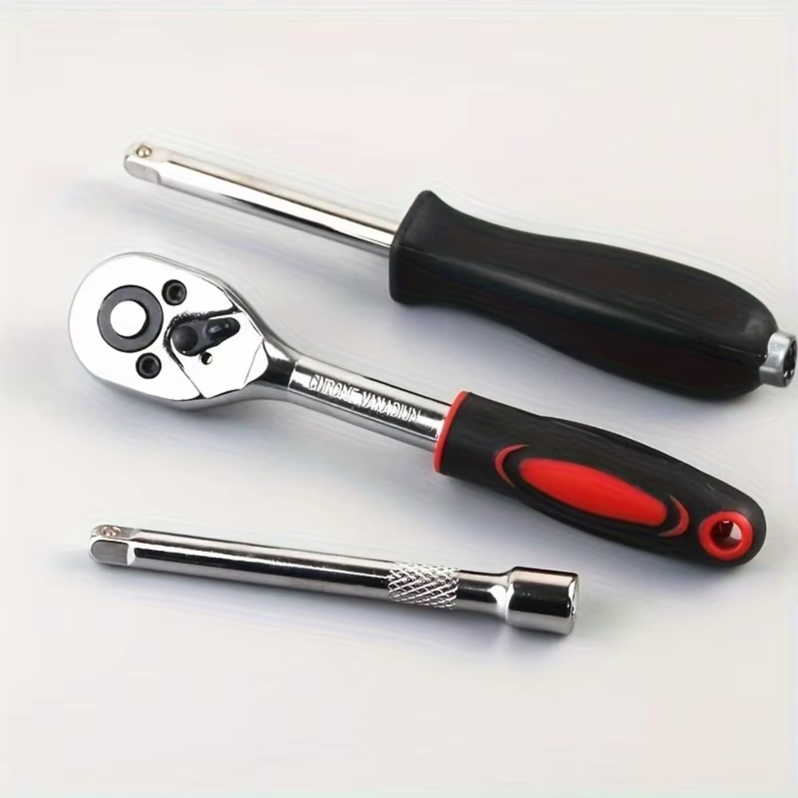 Juego de llaves de trinquete Kit Herramientas Reparación Automóviles Llave Dinamométrica Trinquete Llave Inglesa Destornillador Juego Herramientas Combinadas Herramienta Reparación 46 Uds.