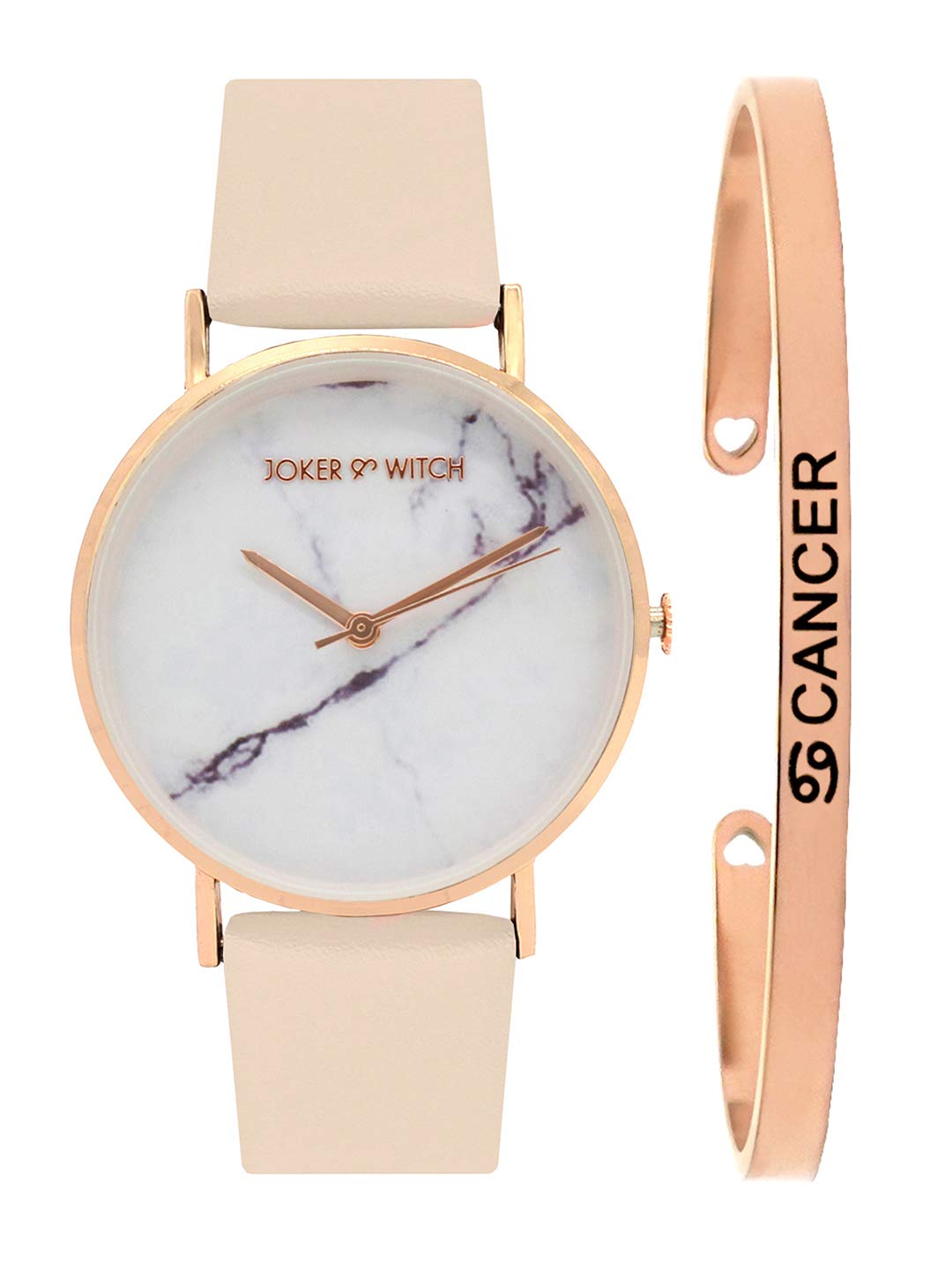 Joker & Witch Leather Hannah Cancer Analog Watch Bracelet Gift Set For Women, White Dial, Pink Band (B08WPLJ3TC) Amazon Price History, Amazon Price Tracker