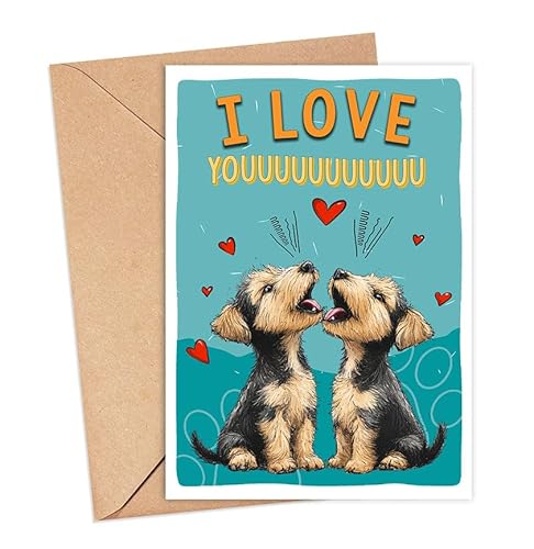 Puppy Airedale Terrier Dog Card, Airedale Anniversary Card Funny, Dog
