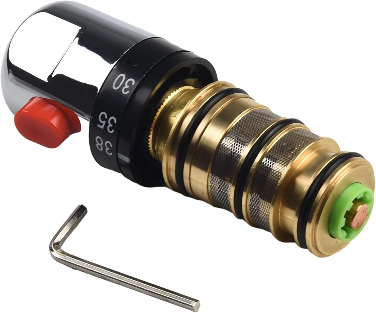tatic Cartridge Shower Mixer Valve Replacement Kit Brass 12 * 3.95cm Temperature Control 20-50°C