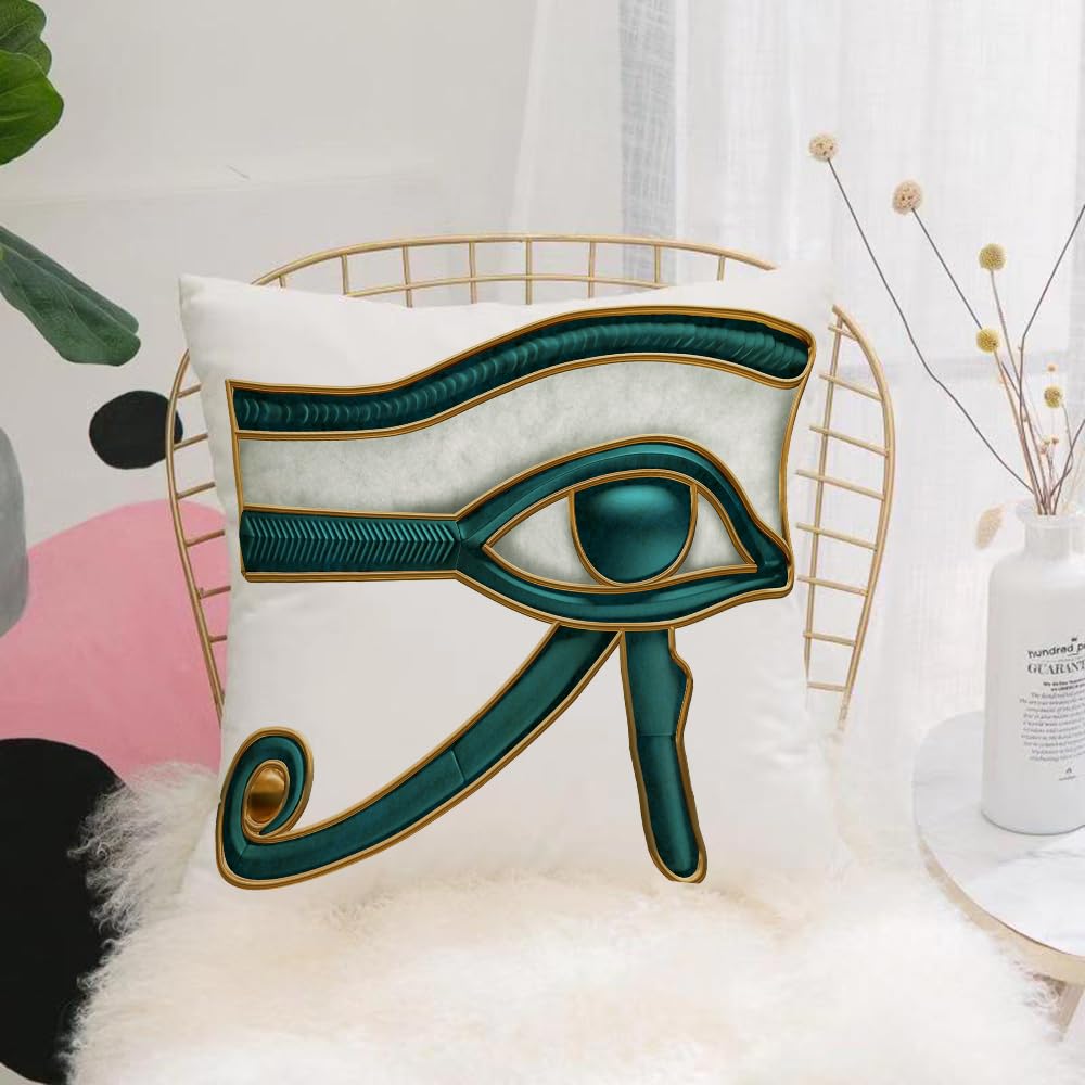 HYOSXW Cushion Cover,Throw Pillow Case Home Decorative for Living Room Bedroom Sofa Chair 16X16 Inch,Illustration of the ancient Egyptian Eye of Horus symbol,Pillowcase 40X40cm