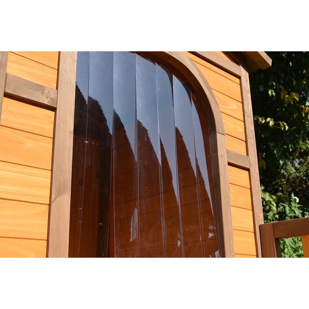 Animal Valley - Caseta para Perro Doble con Techo Shingle Negro - Madera y Shingle - 185 x 106 x 120 cm - Tamaño XXL - Beige y Marrón - para Perros Grandes