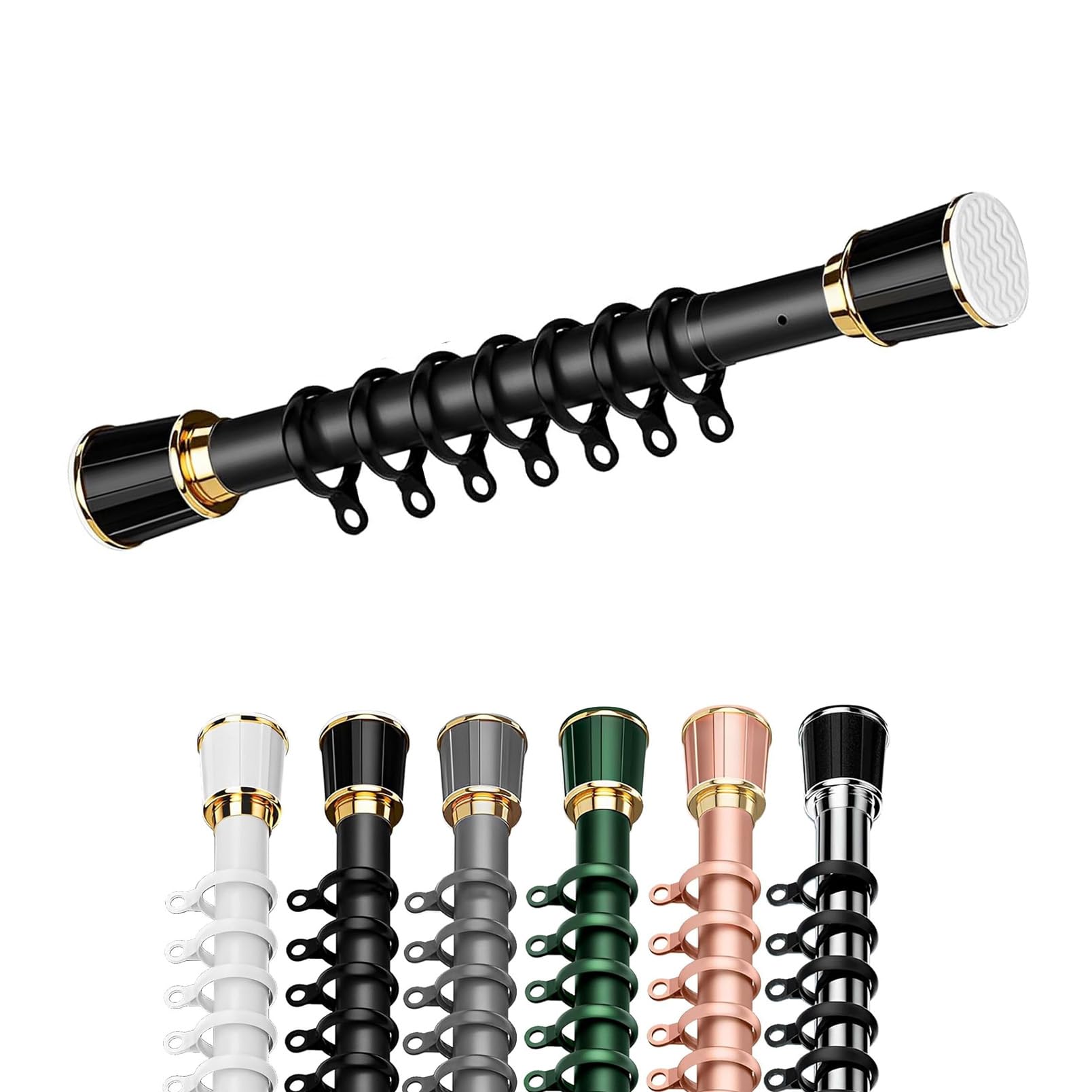 GLDYTVF No Drill Extendable Shower Curtain Rod 3.14.0m Black Shower Pole for Bathroom Room Divider Adjustable Tension Rod for Easy Installation and Stylish Decor