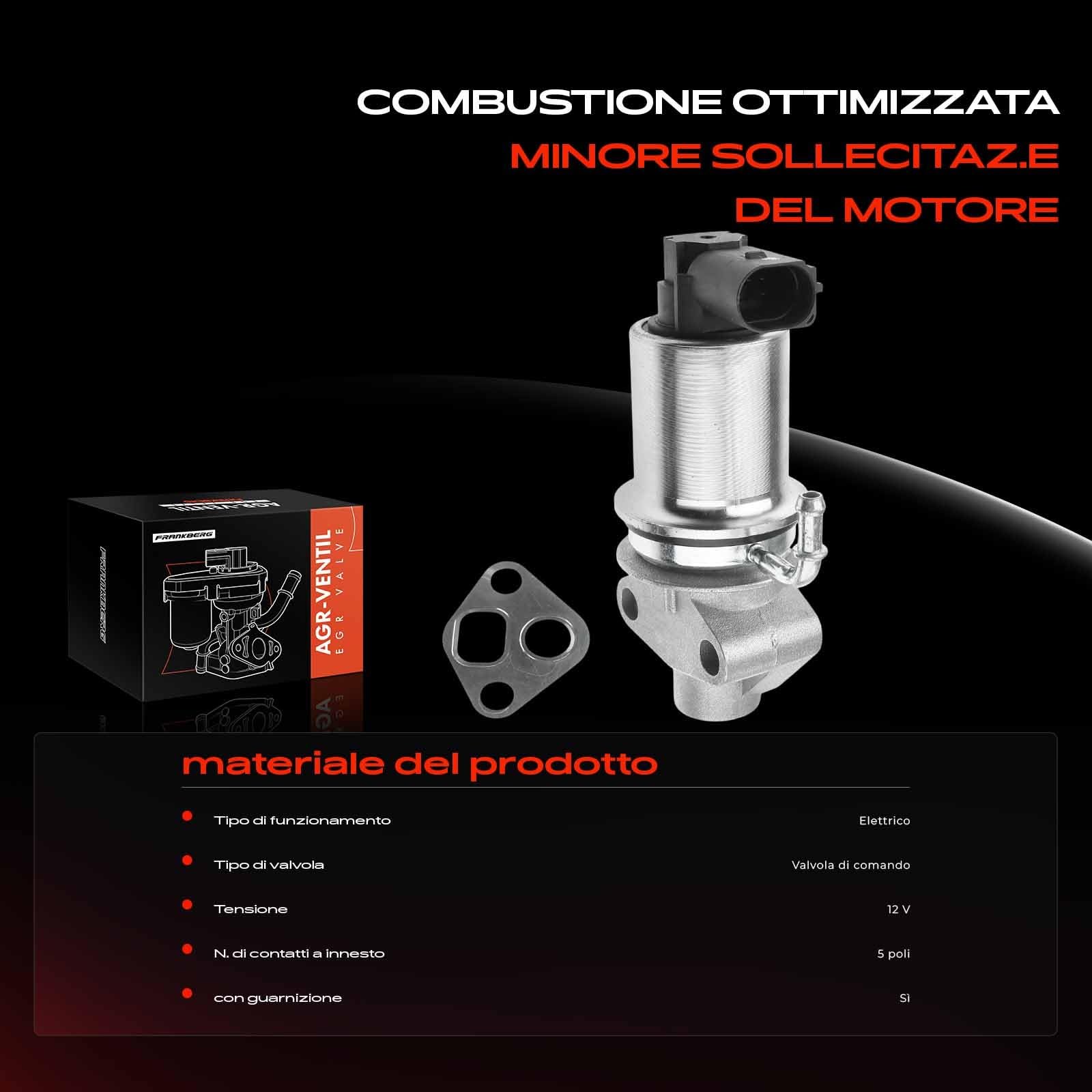 Frankberg ricircolo dei gas di scarico tramite valvola EGR | Compatibile con: Golf IV Variante 1J5, New Beetle 1C1 9C1, A.l.h.a.m.b.r.a 7V8 7V9, T.o.u.r.a.n 1T1 1T2, A3 8P1