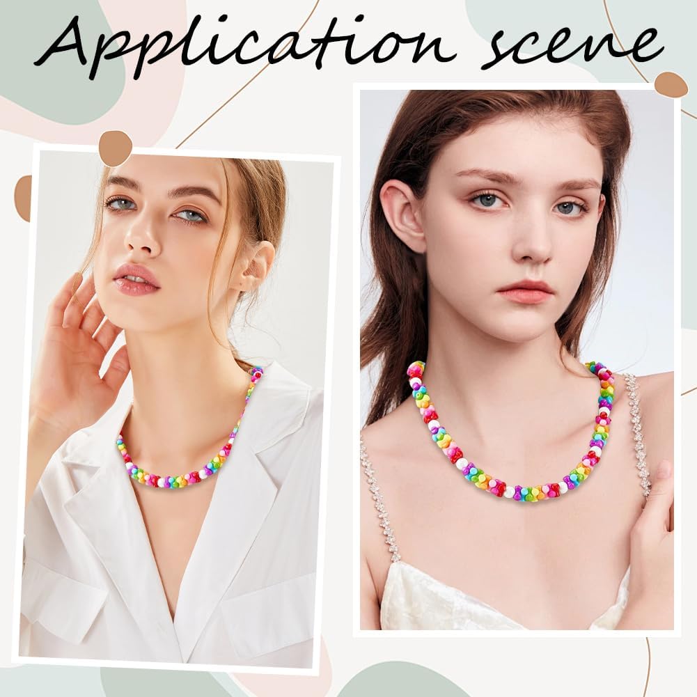 1400PCS Acrylic Tri Beads with Hole Christmas Colorful Triangle Rainbow Opaque Plastic Charm Loose Spacer Pony Bead for Jewelry Making Bracelets Necklace Tree Decoration DIY Crafts Supply - Image 6