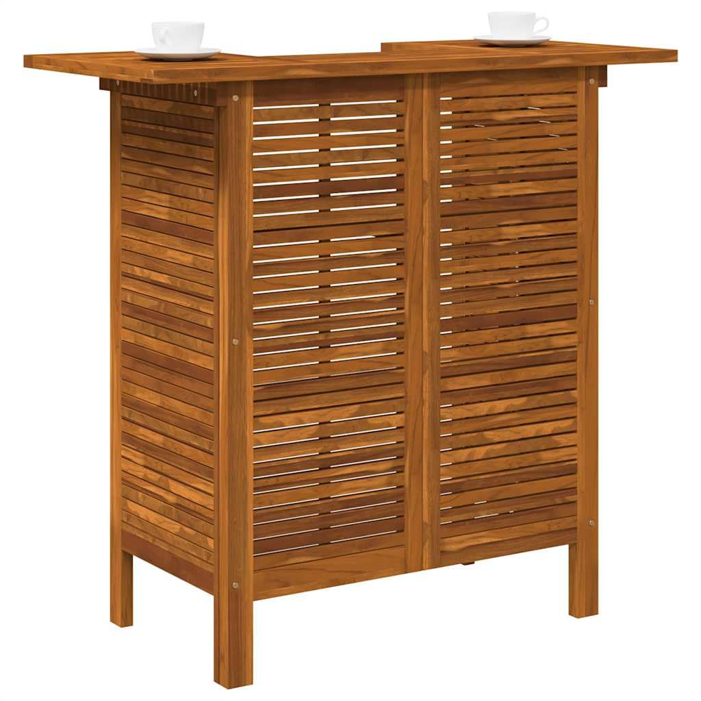 vidaXL Acacia Mesa Alta Bar Estantes Madera Mueble Bebidas Barra Jardín Casa