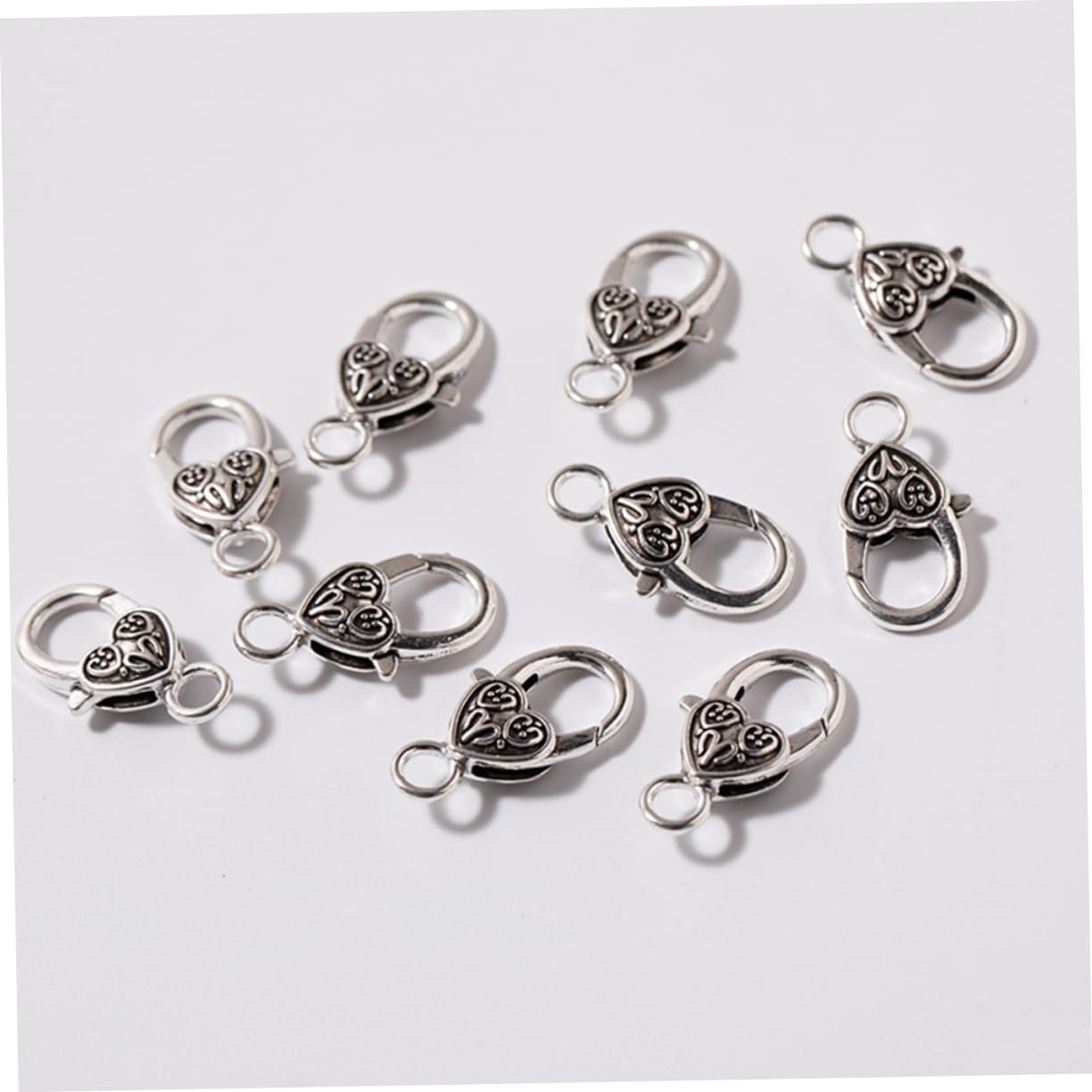 NUOBESTY 120stücke Antiker Silberlegierung Schnallenverschluss Im Herzformat Schmuckverschluss Für Halsketten Und Armbänder Für Schmuckherstellung Und Bastelprojekte