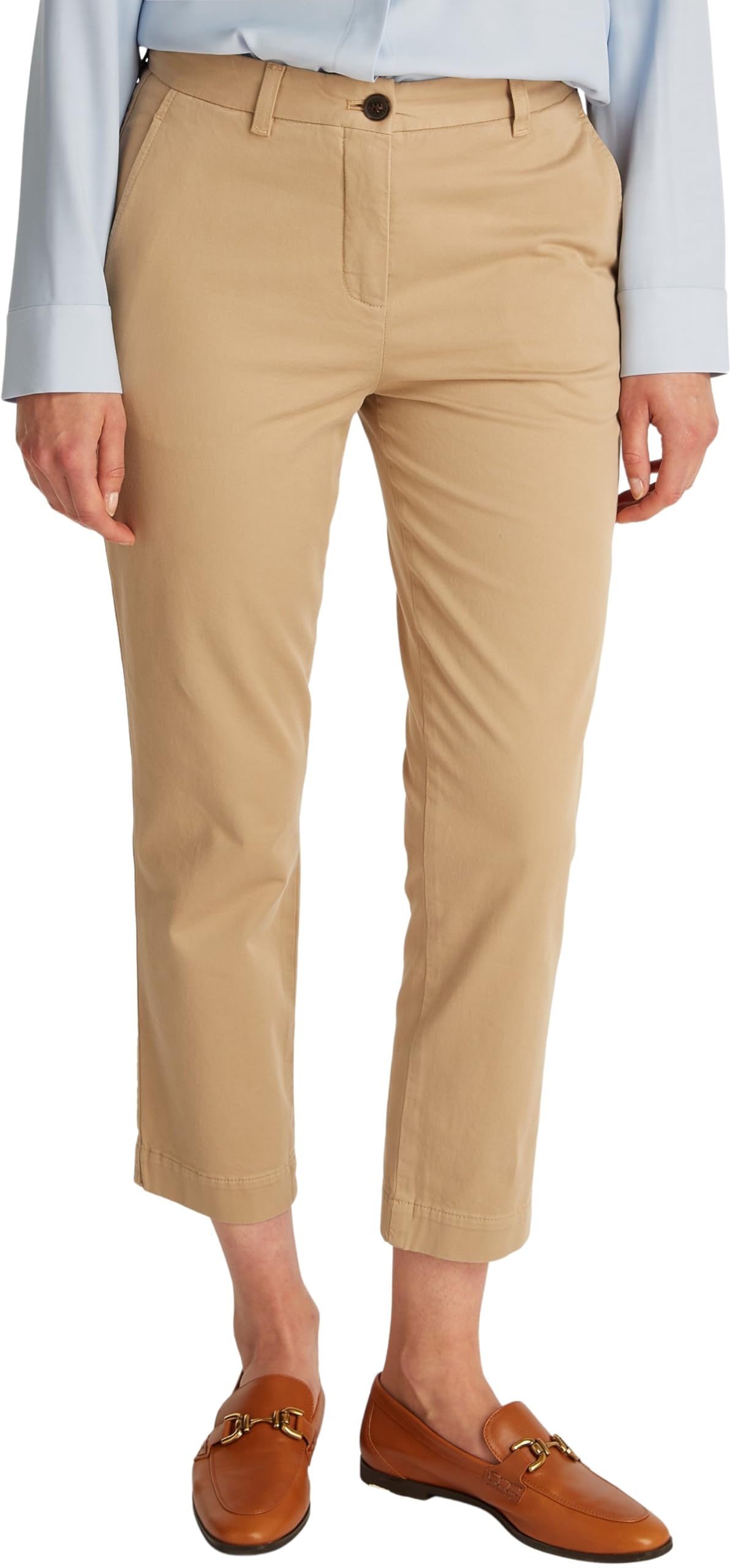 Tommy Hilfiger Women's Beige Stretch Slim Chino in Size 10, Sports Direct