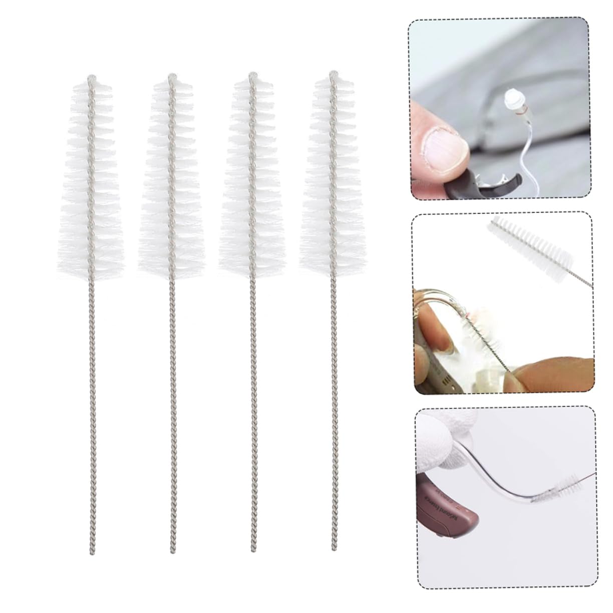 COLLBATH 6pcs Cleaning Brush Cleaning Rod Vent Brush Cleaning Brush for Audio Wipes Tube Cleaning Tool Hearing Amplifier Cleaner Cleaning Tools Practical Cleaner Nylon