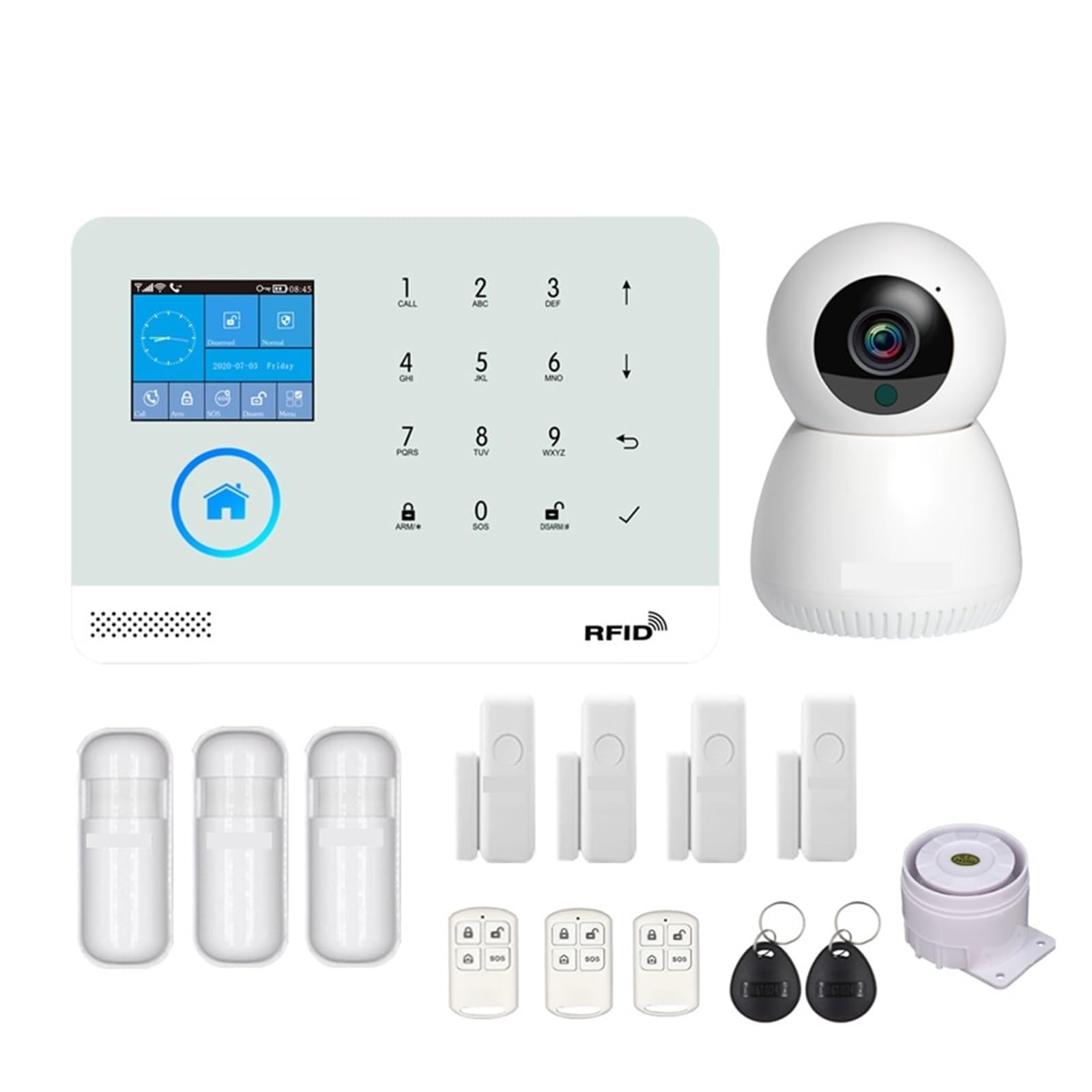 Système d'alarme 4G anti-fausses alertes avec caméra de sécurité WiFi