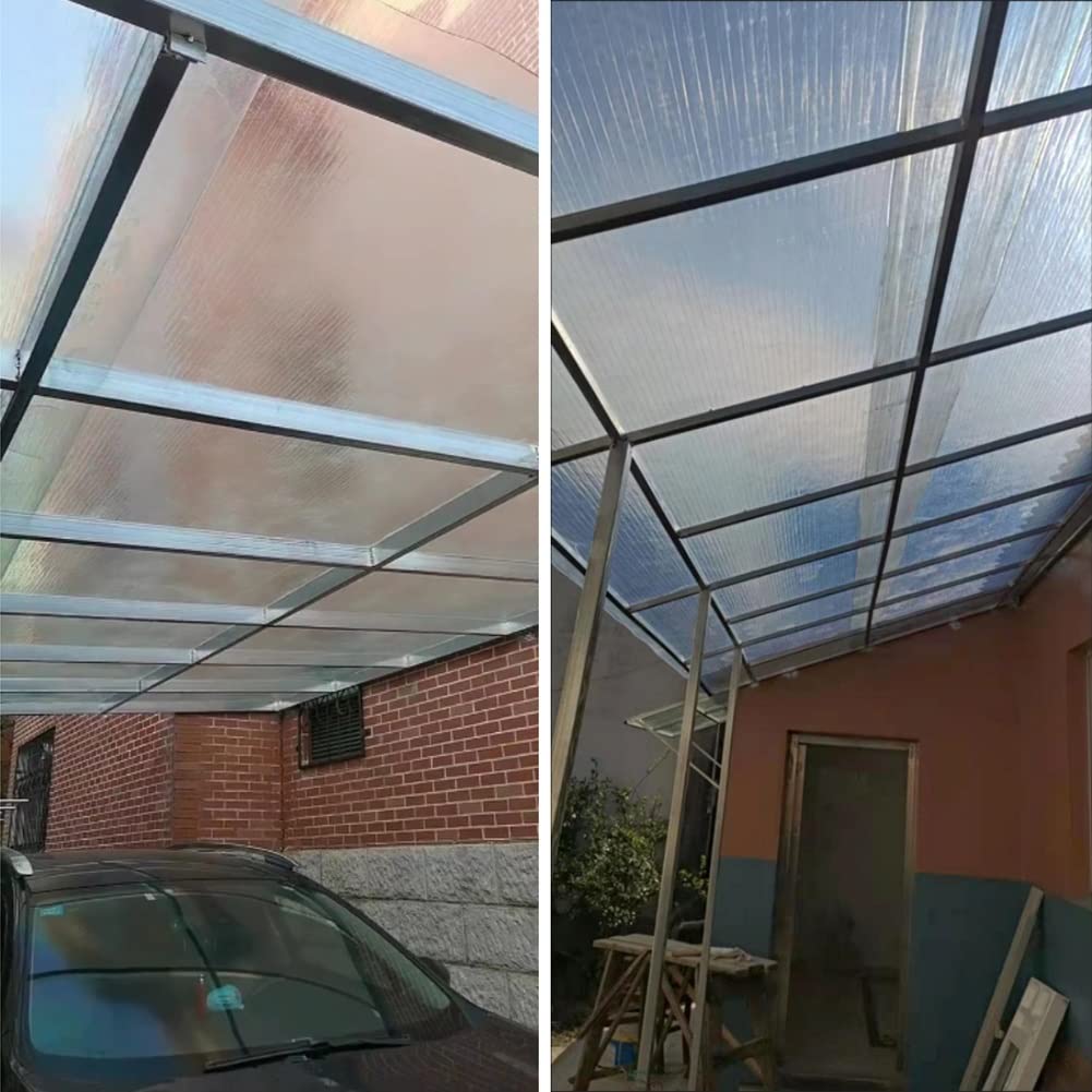 0,8 Mm Láminas De Policarbonato para Invernaderos Protección UV, Panel para Techos Cubierta De Repuesto Fibra De Vidrio para Gallineros, Pérgolas, Casetas De Bombas(39.4" x19.7')