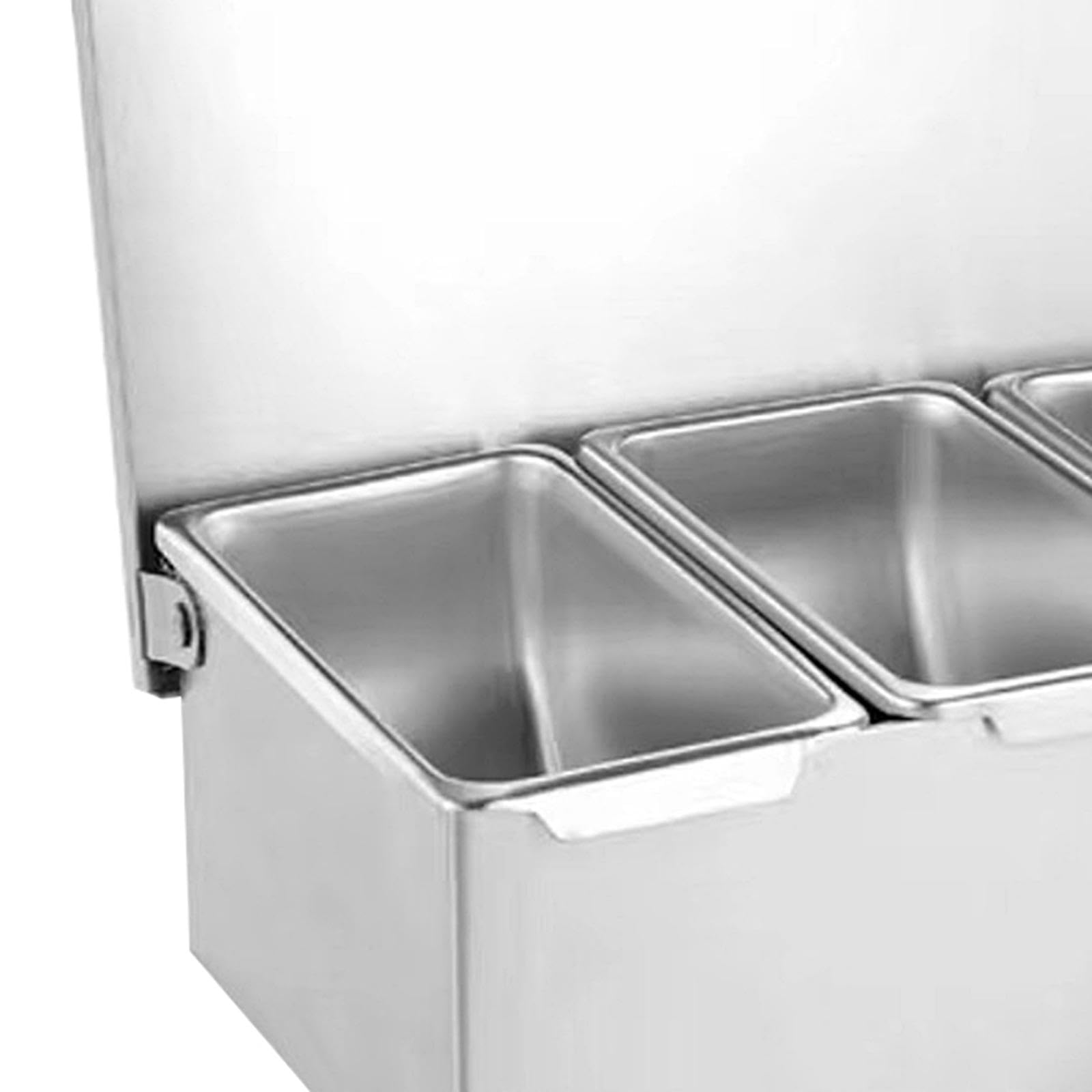 Barattolo per Spezie, Organizer per Spezie, Contenitore Multi-Scomparto, Barattolo per Condimenti in Acciaio Inox per Bar, Quattro Griglie