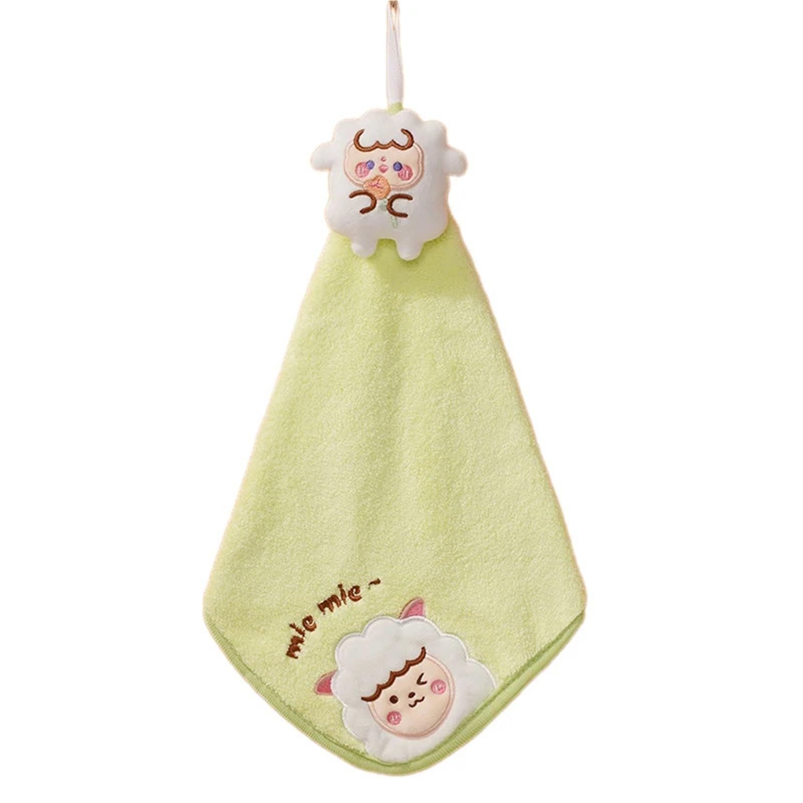 WSQHAO 3Pcs Animal Patterns Hand Towels Soft Absorbent Fast Drying For Kitchens And Bathrooms for Hand(Green)