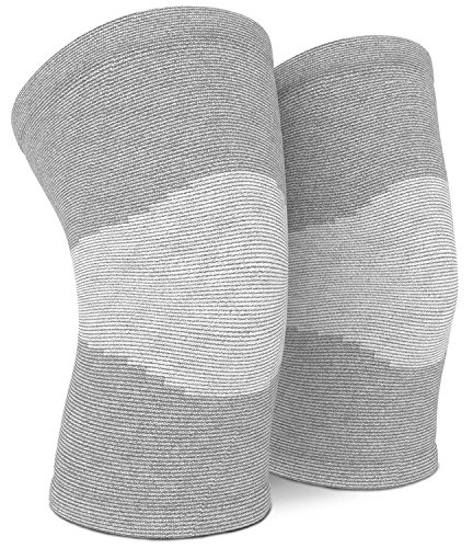 Runee Compression Bamboo Charcoal Knee Sleeve For Arthritis Relief, Pain, And Swelling - Effective Support For Running, Jogging, Workout, Hiking, And Recovery (L/XL, Gray)