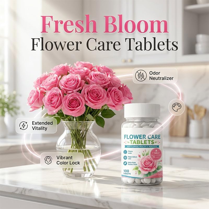 Flower Preservation Water Purifier Tablets One Tablet—Keeps Bouquets Vibrant & Vase Water Crystal-Clear, Fresh Flower Preservation Tablets Purify Water and Extend the Flowering Period