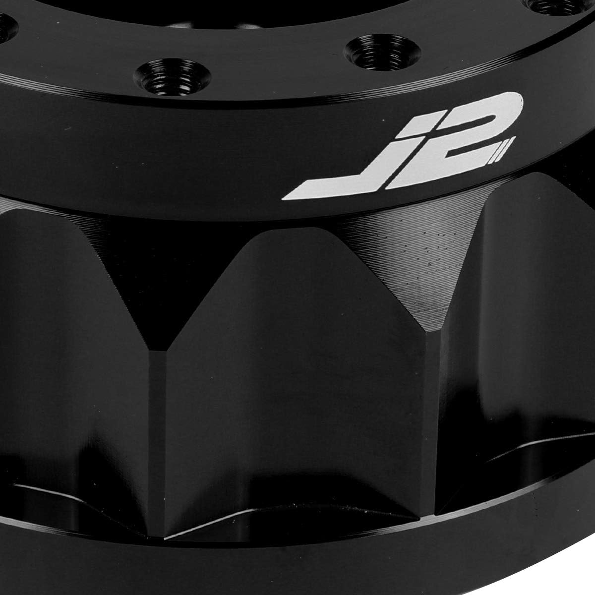 J2 Engineering J2-HUB-N6-BK 2" 6-Bolt Aluminum Steering Wheel Hub Adapter Black Compatible with 95-98 200SX / 74-78 260Z & 280Z / 89-98 Maxima