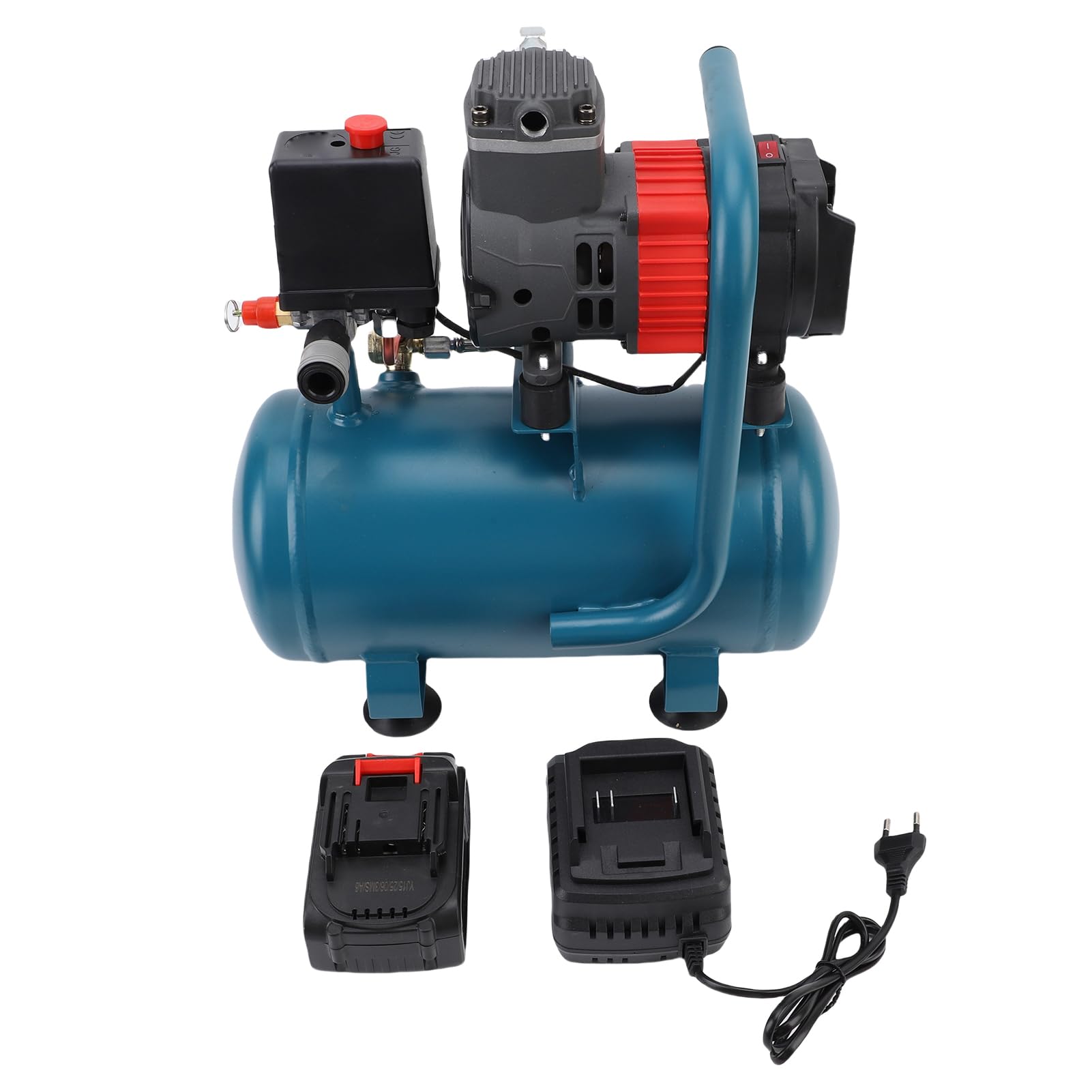 Capacità 6L 8Bar Compressore D'aria Silenziosa Via Compressore D'aria in Acciaio All'aperto per la Manutenzione Dell'auto Pianni di Pittura (Spina europea)