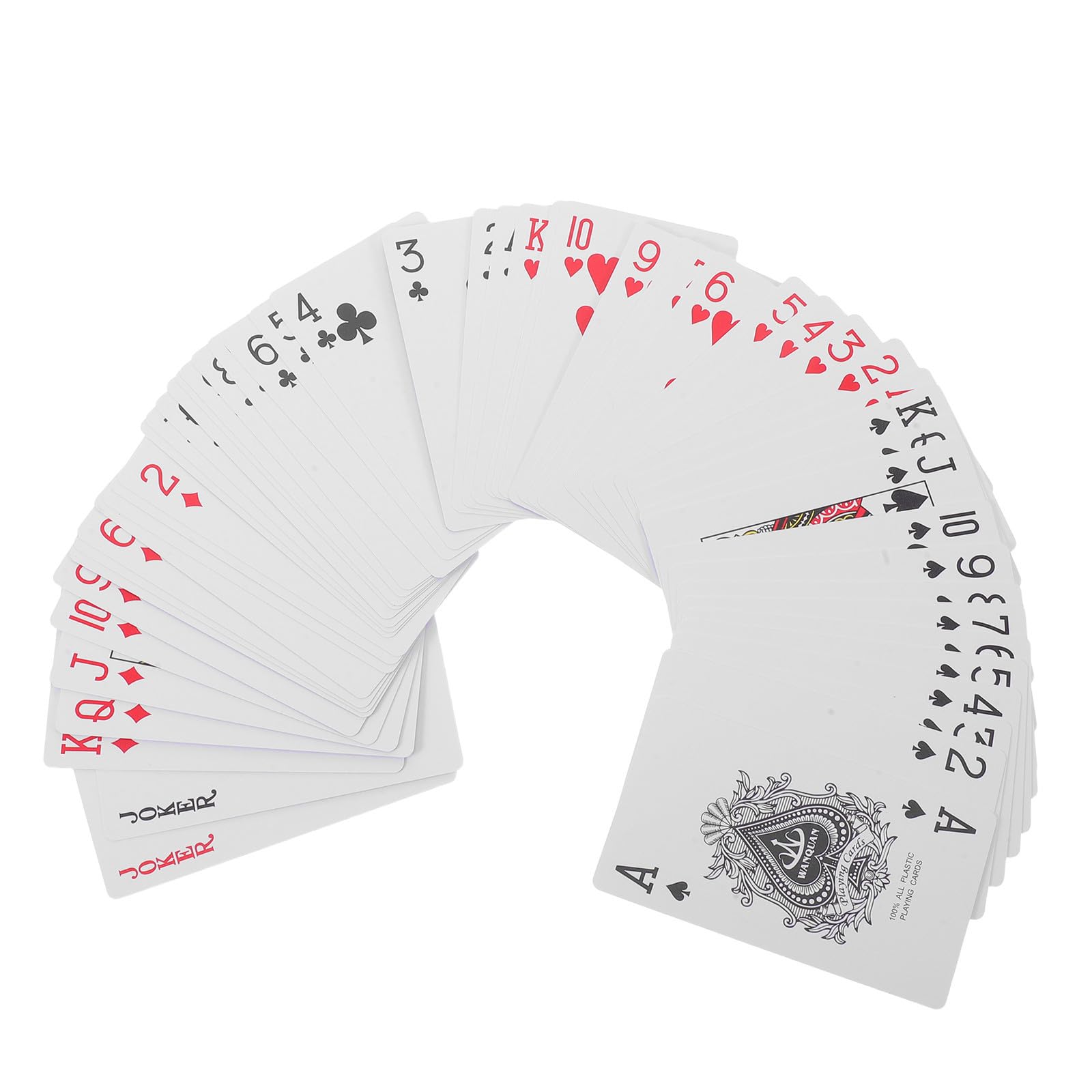 12 Set Carte da Gioco per Guan Dan, Strette Lunghe in Plastica Rossa