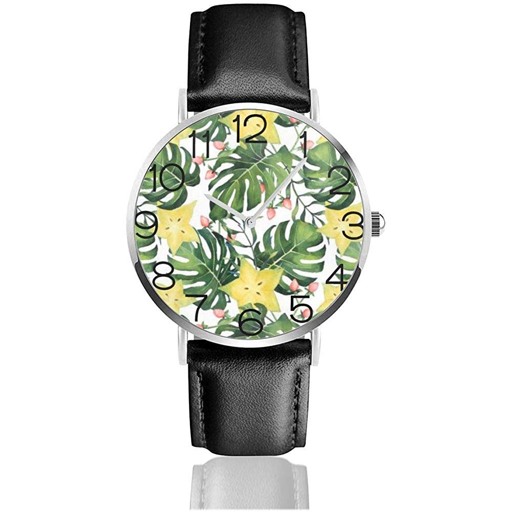 Wrist Watch Watercolor Carambola Pattern Classic Casual Quartz Watch Business Watches