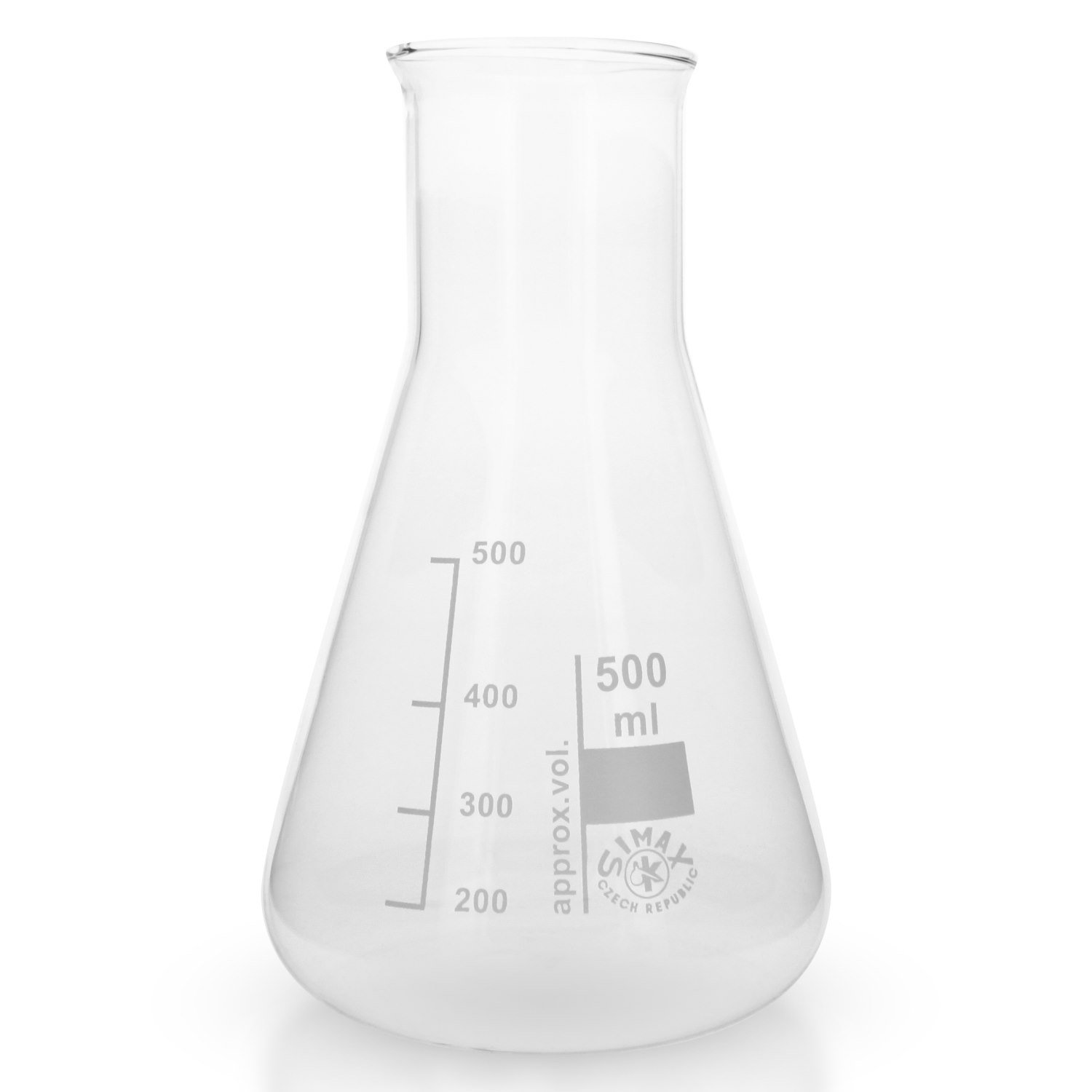 20x Erlenmeyerkolben Weithals 500ml aus hitzefestem Borosilikatglas 3.3 (Laborglas)